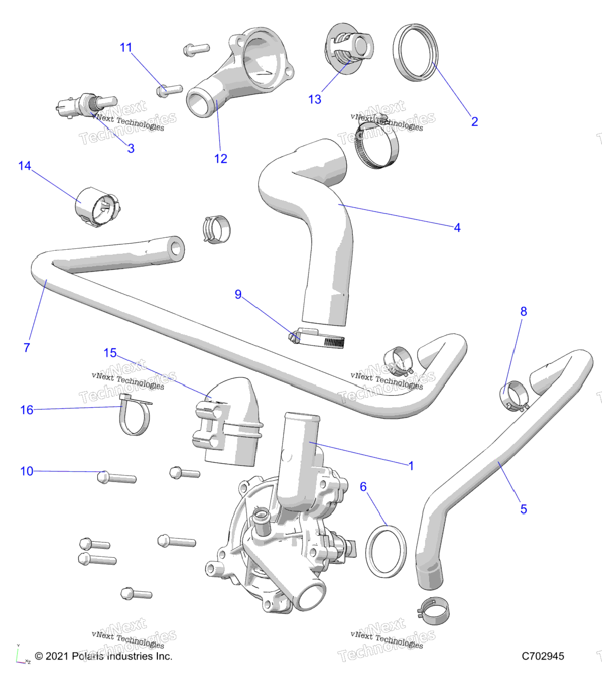 Engine, Waterpump And Bypass