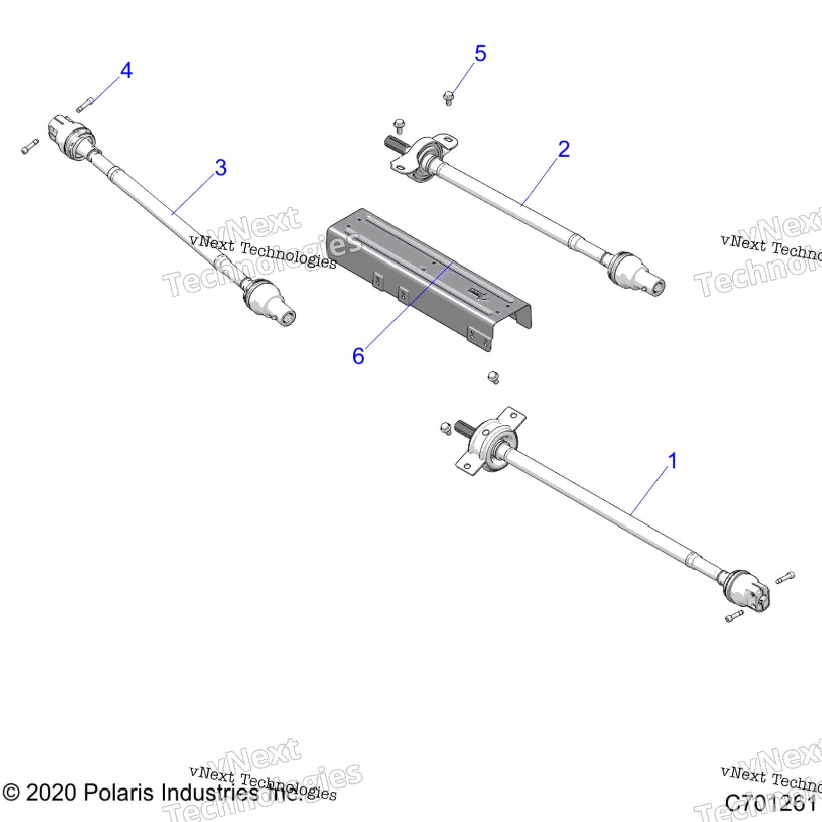 Drive Train, Front, Mid, Rear Prop Shaft