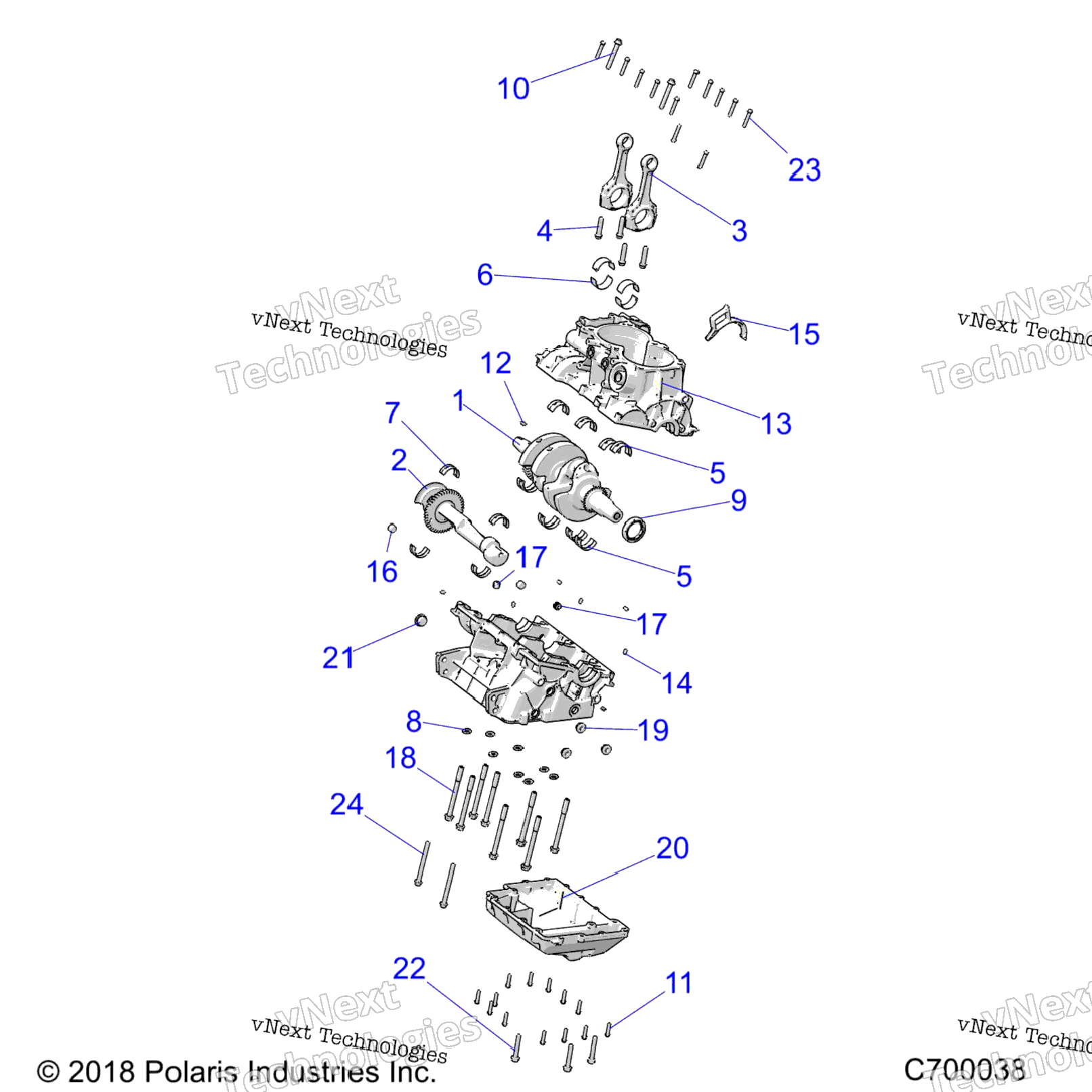 Engine, Crankcase And Crankshaft