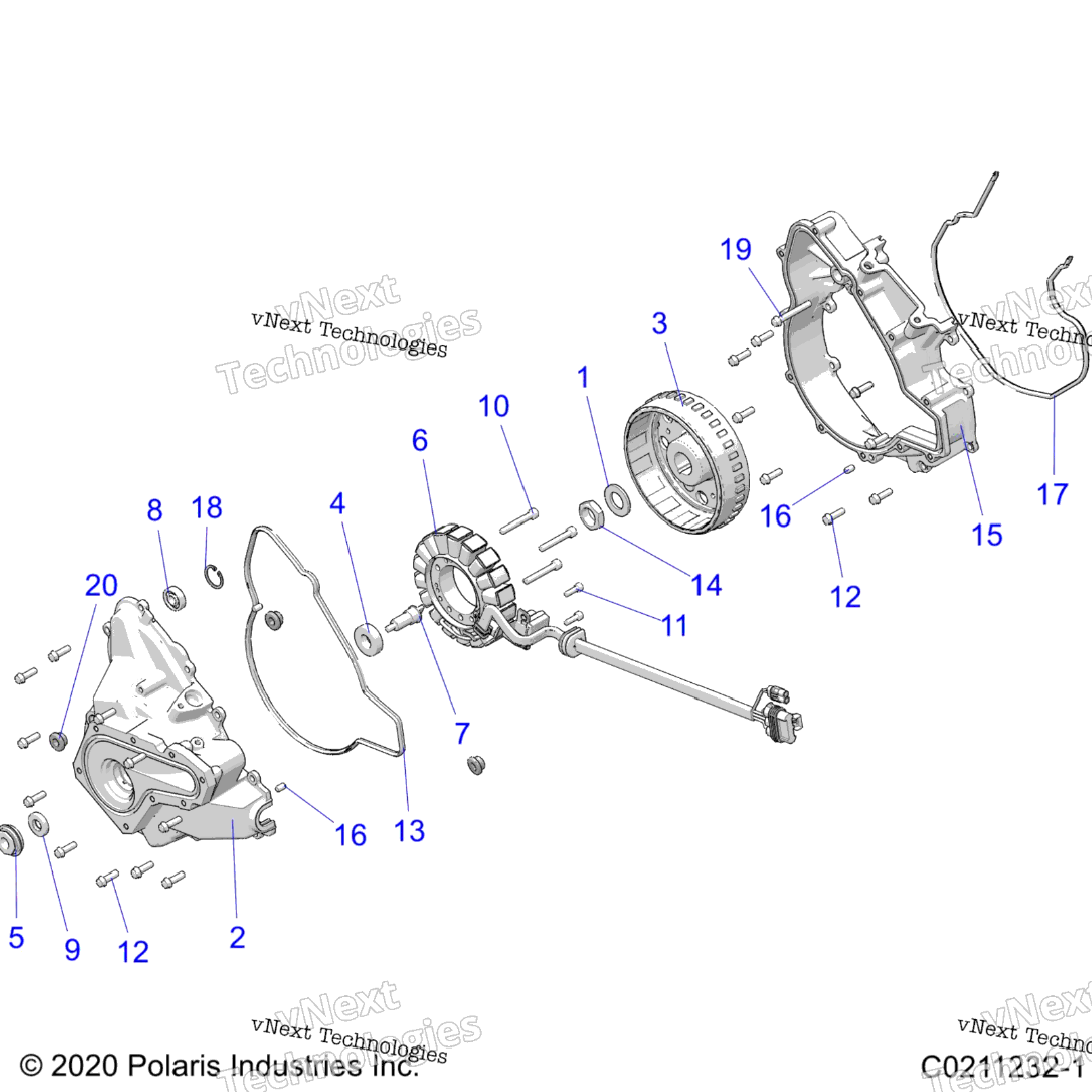 Engine, Stator Cover & Flywheel