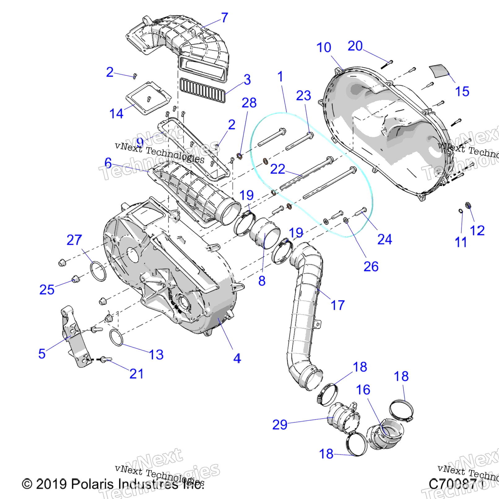 Drive Train, Clutch Cover And Ducting