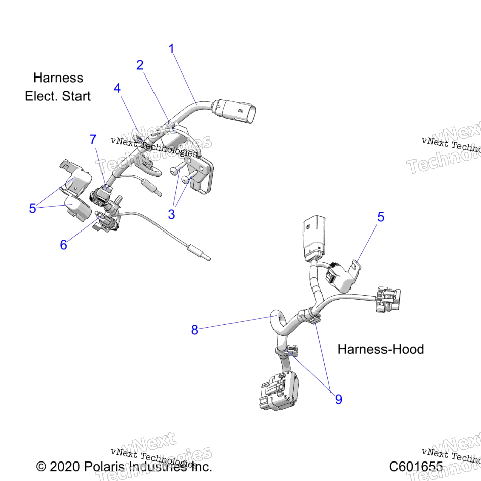 Electrical, Wire Harness, Hood, Elec. Start