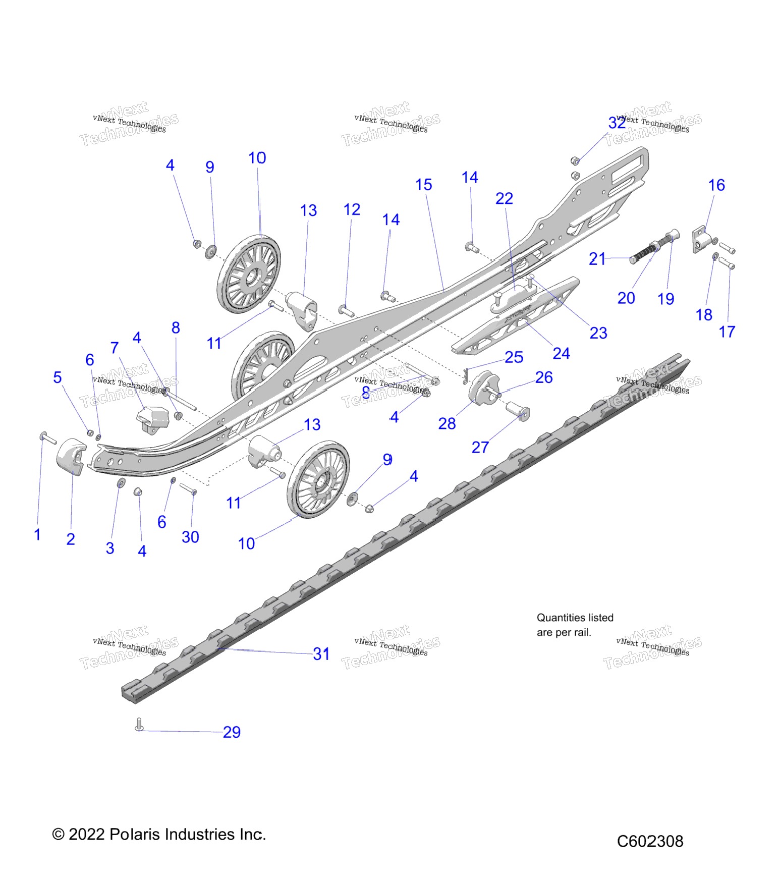 Suspension, Rail Beam LhRh