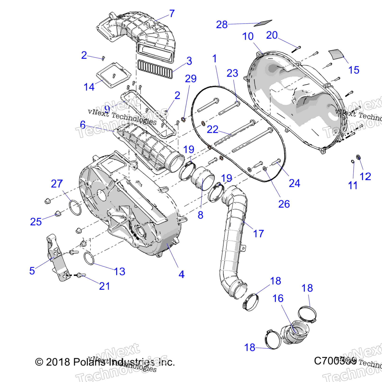 Drive Train, Clutch Cover And Ducting