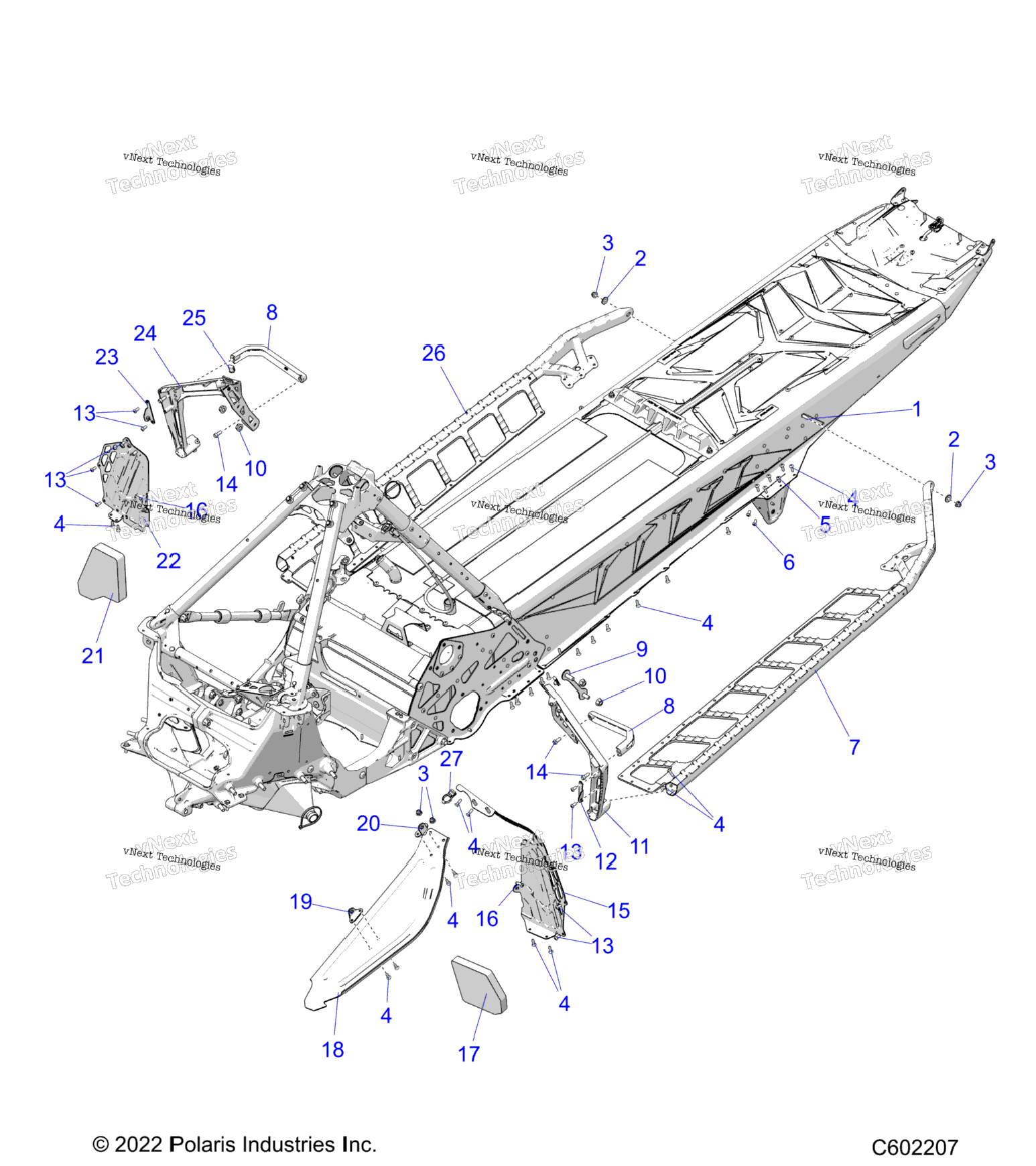 Chassis, Clutch Guard, Footrests, And Running Boards