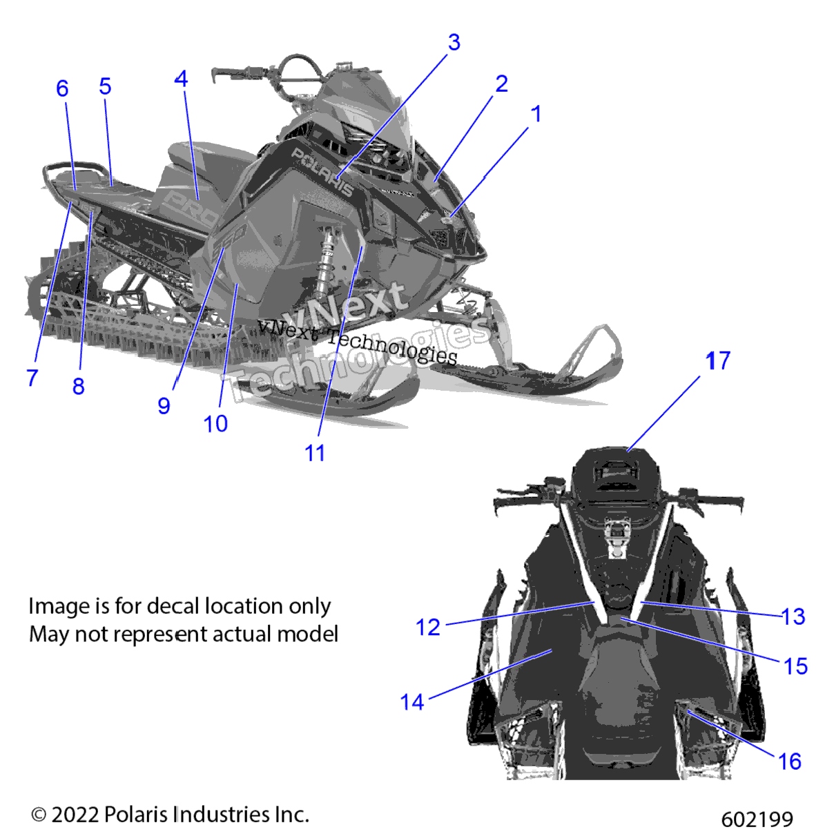 Body, Decal, Polaris Blue Side Panel WWhite Accent (602199