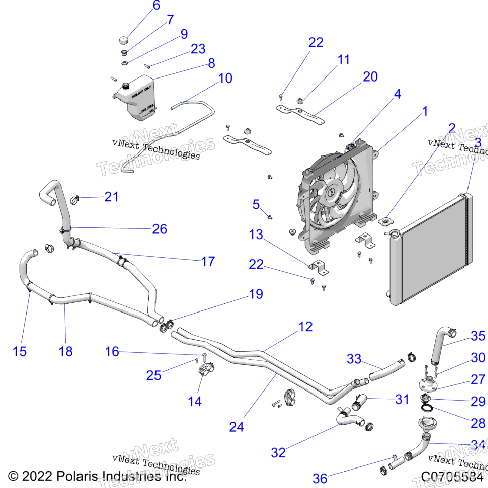 Engine, Cooling System R22rres4cm