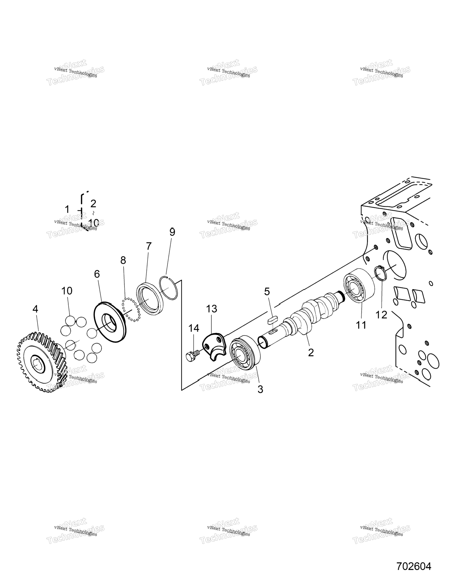 Engine, Fuel Camshaft And Governor Shaft