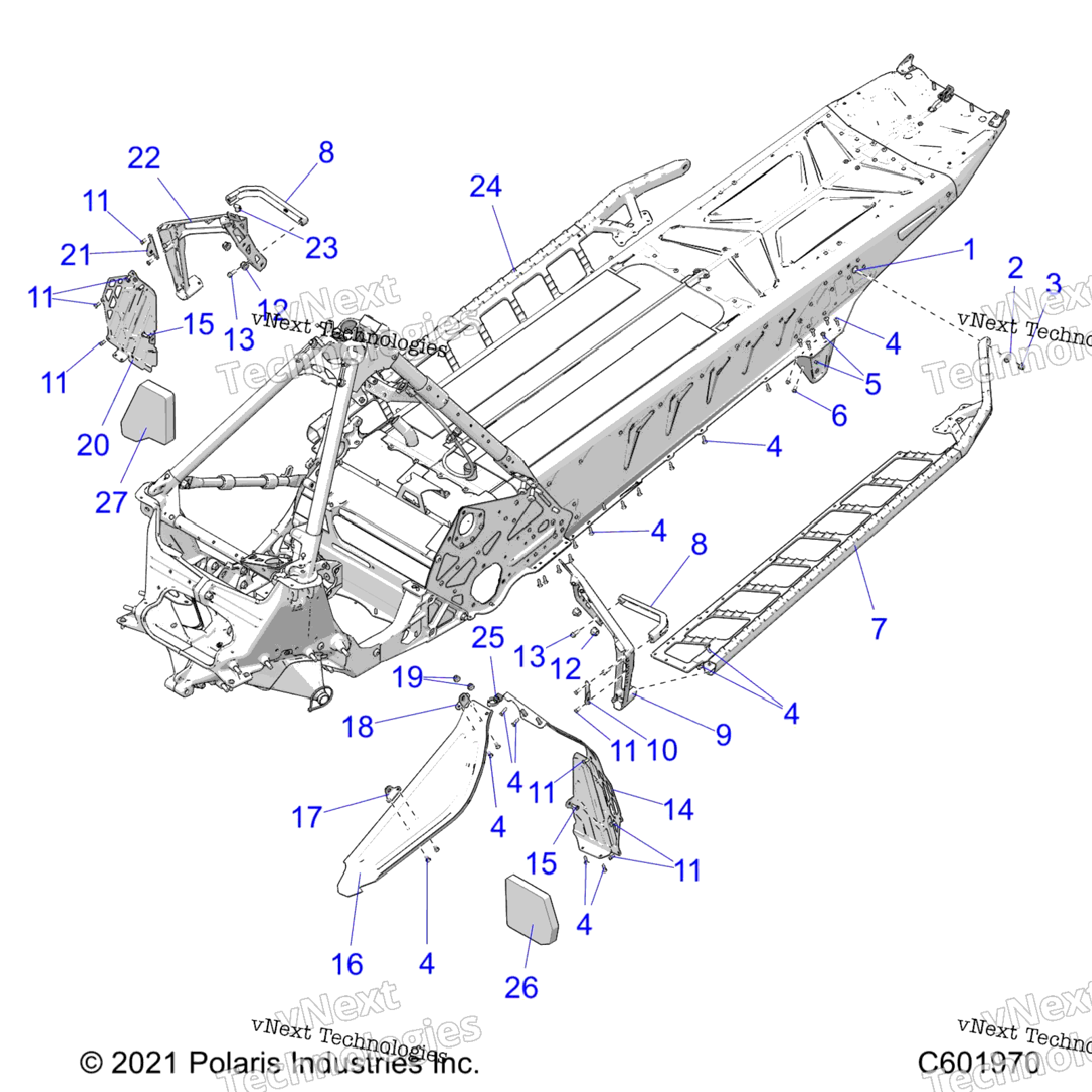 Chassis, Clutch Guard, Footrests, And Running Boards All Options