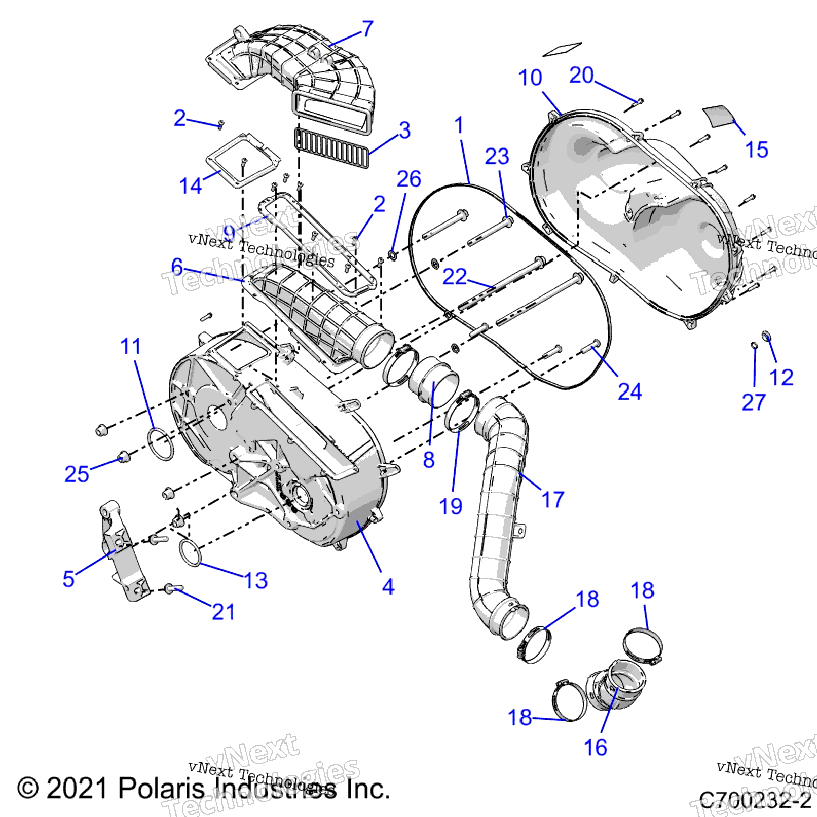 Drive Train, Clutch Cover And Ducting