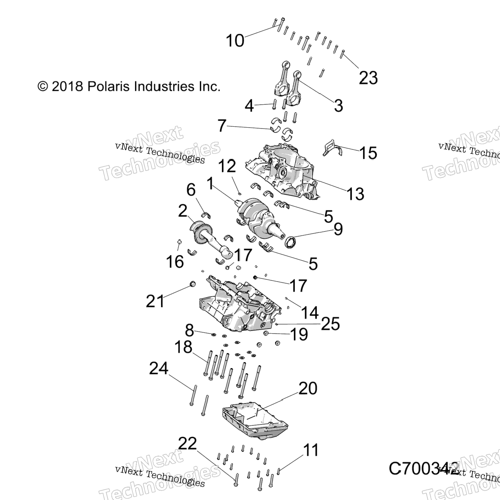 Engine, Crankcase And Crankshaft