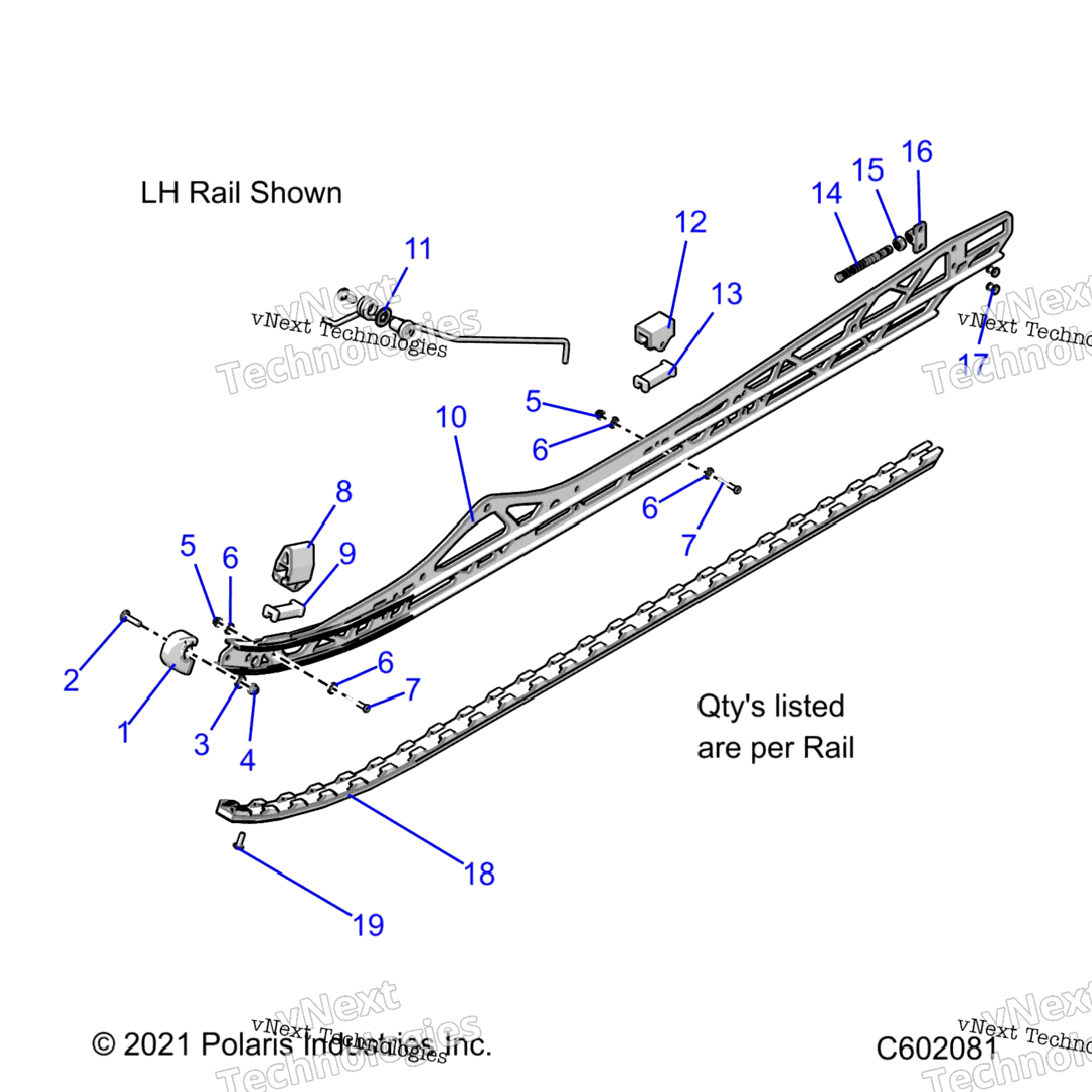 Suspension, Rail Beam Asm., LhRh, 3\