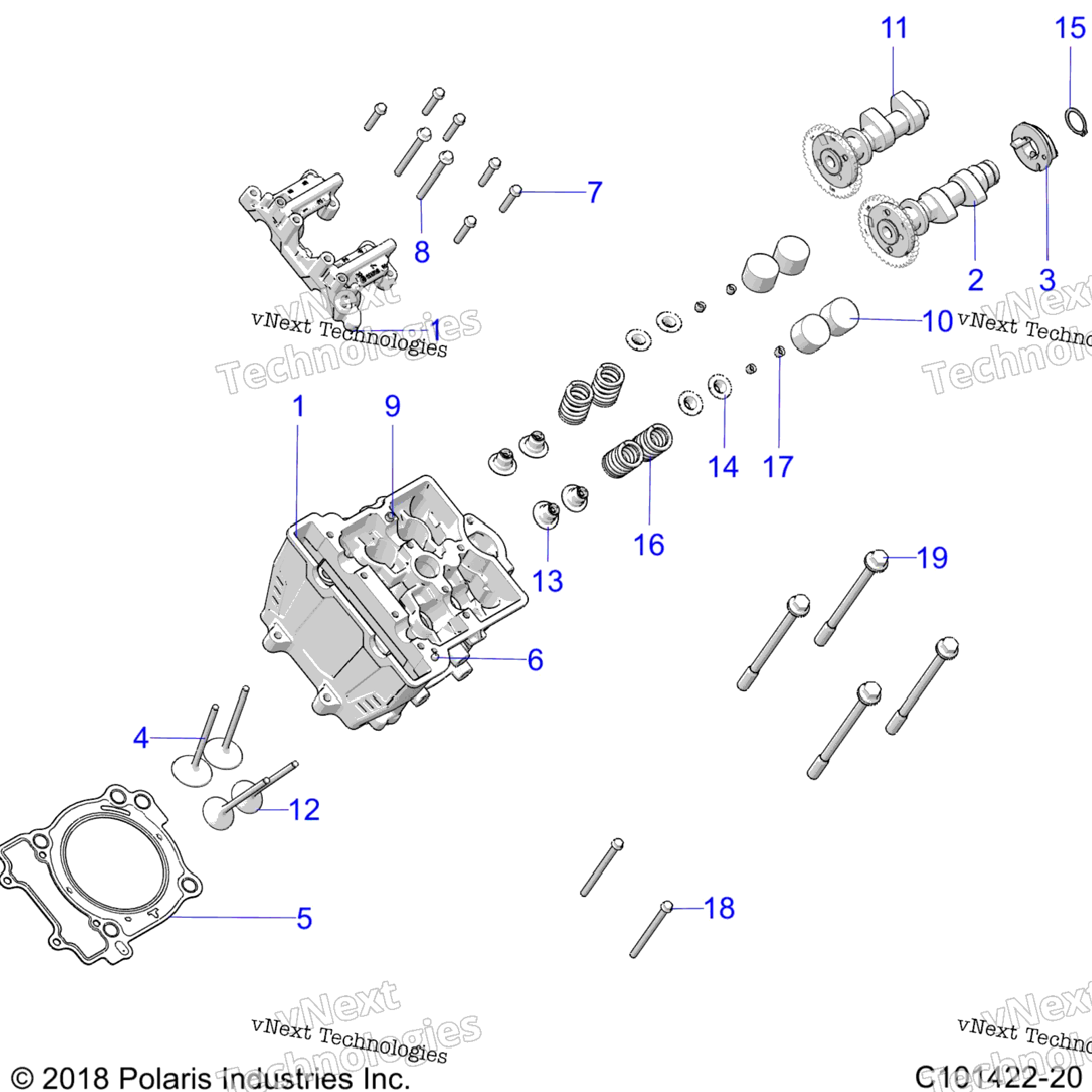 Engine, Cylinder Head, Cams & Valves