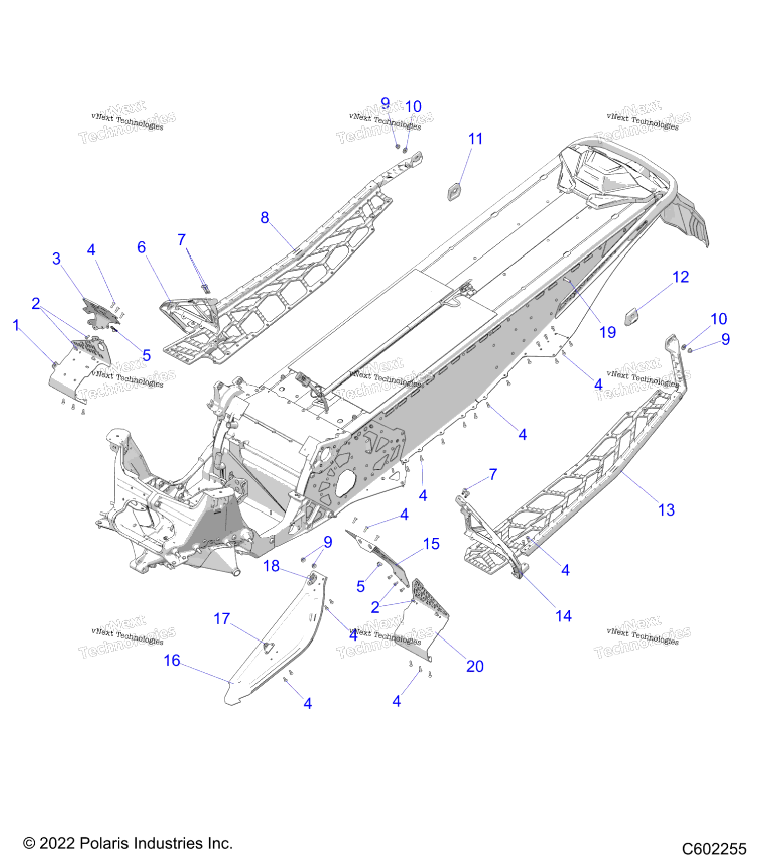 Chassis, Clutch Guard, Footrests, & Runningboards 129