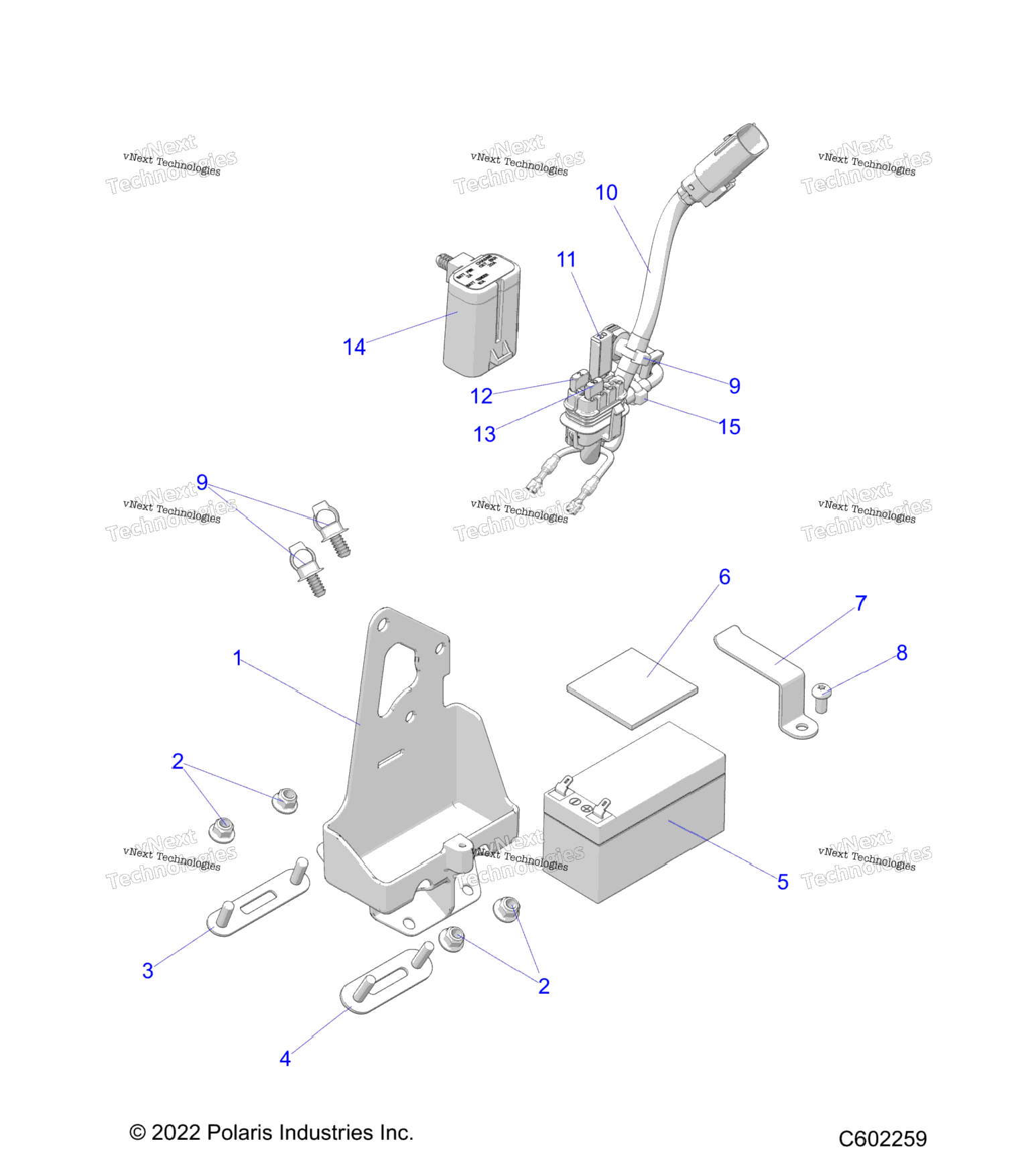 Electrical, Battery, Manual Start Power Up Components