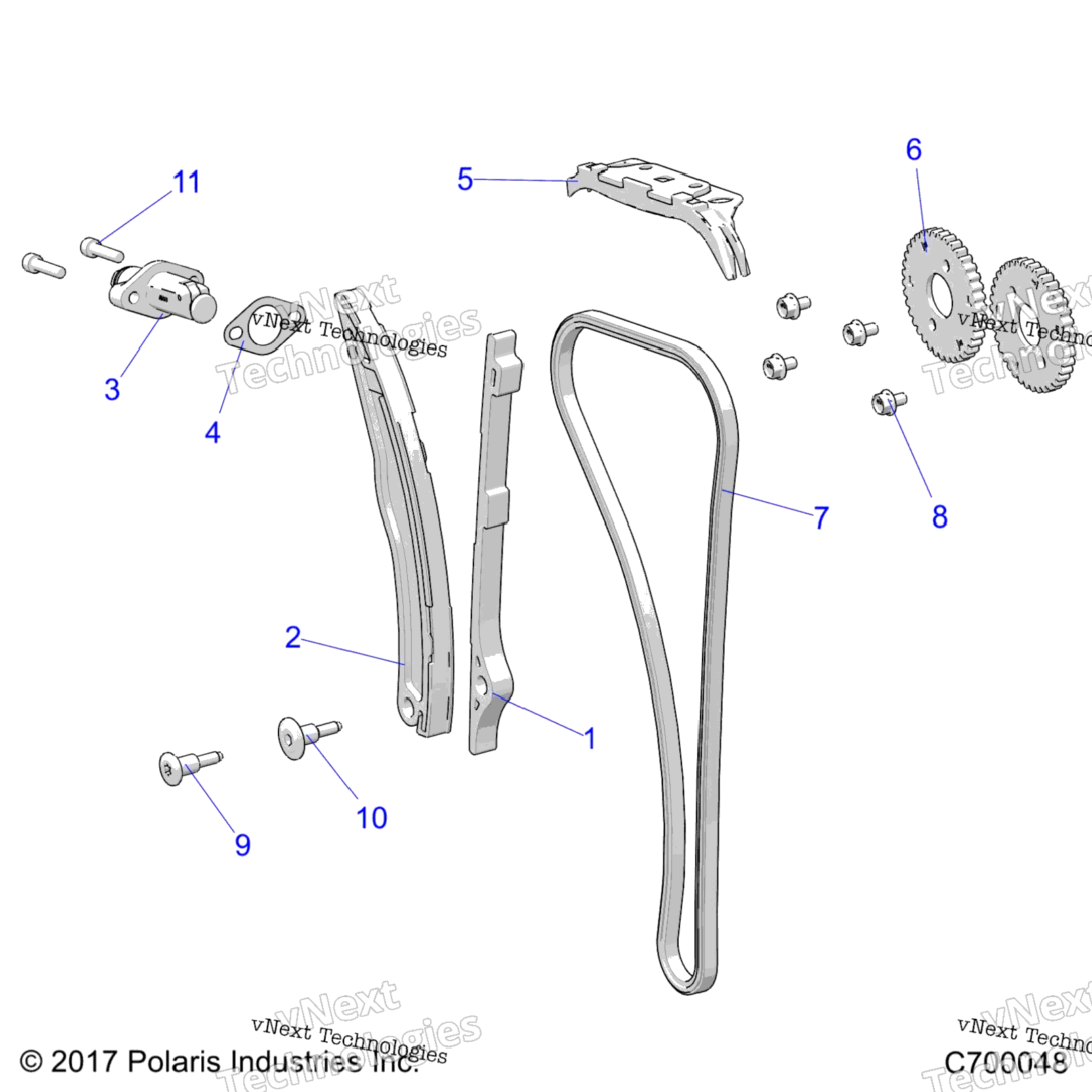 Engine, Cam Chain And Tensioner 00048)