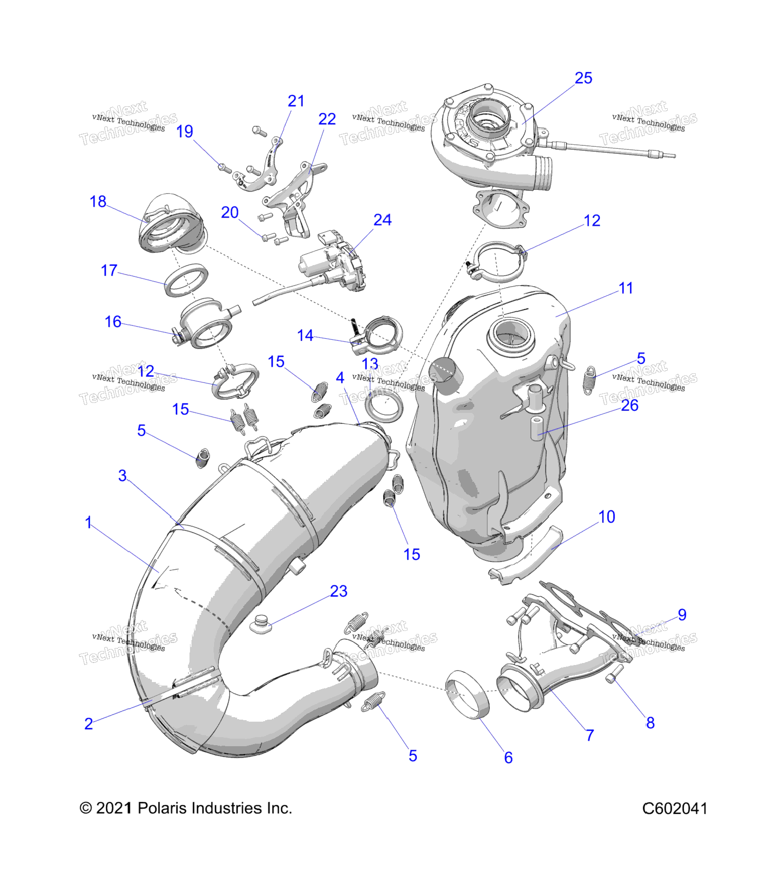 Engine, Exhaust System And Turbo Asm. S23tlc8ms