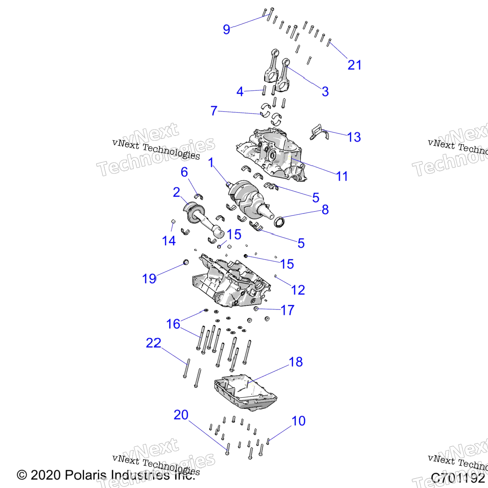 Engine, Crankcase And Crankshaft