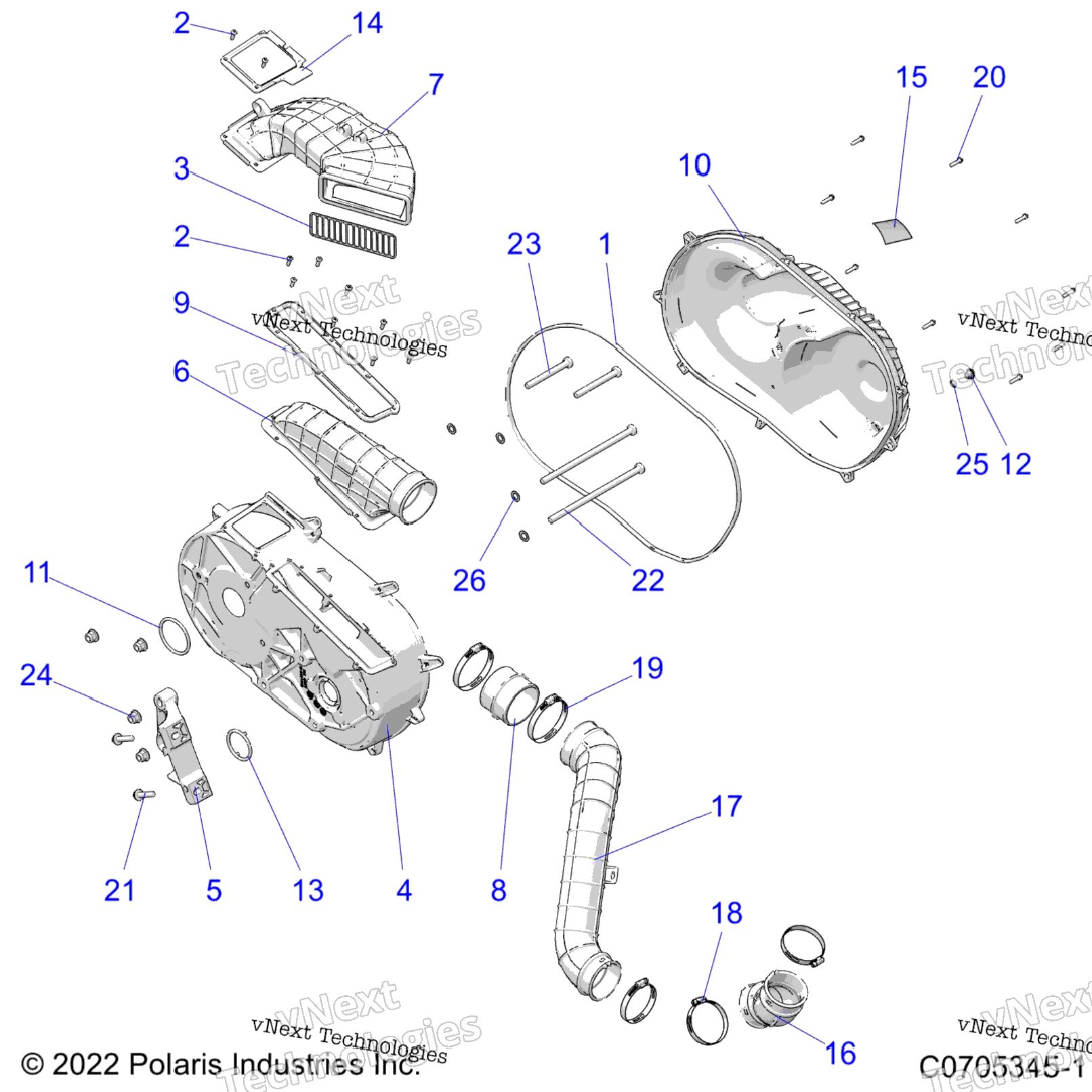 Drive Train, Clutch Cover And Ducting