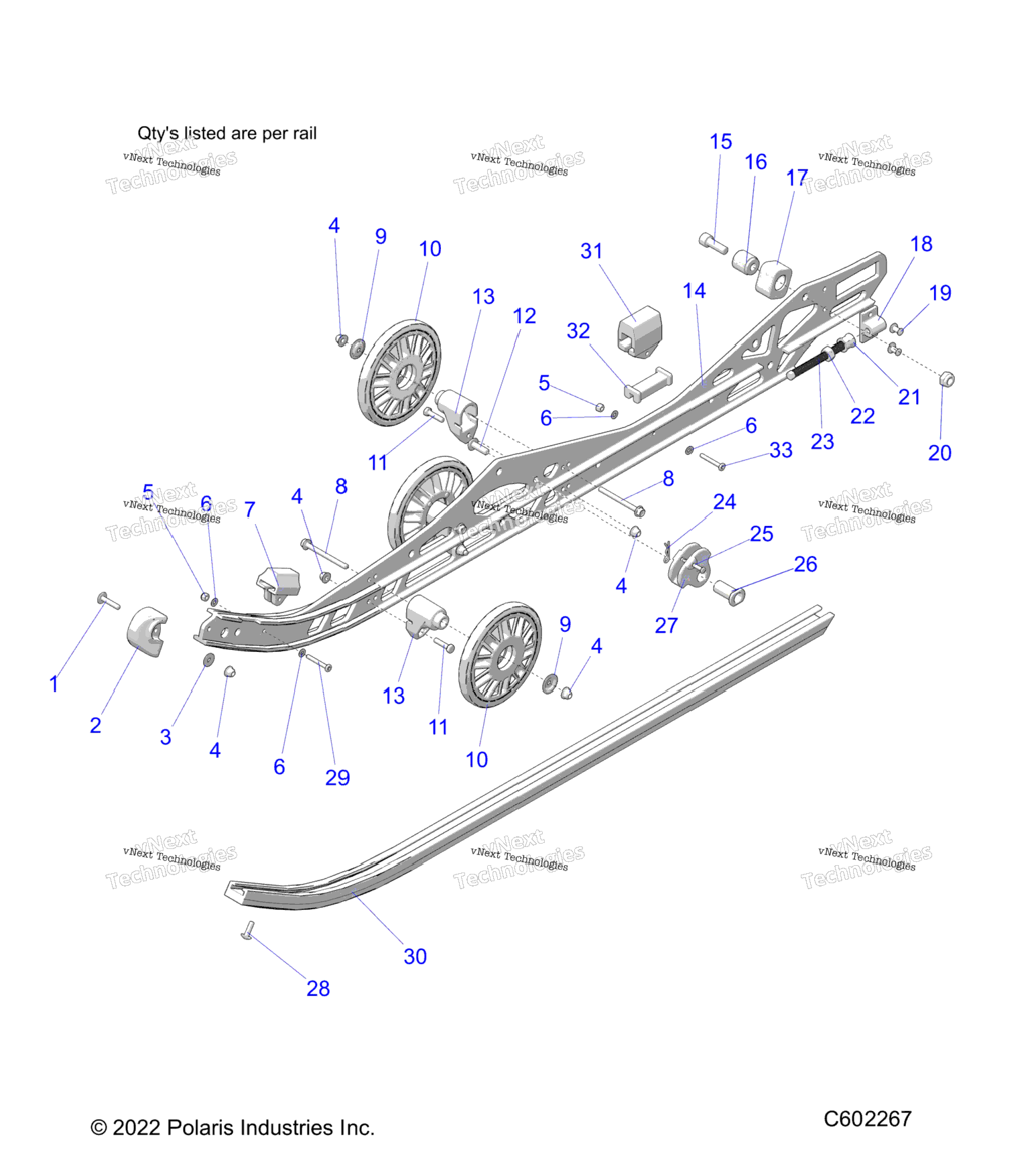 Suspension, Rail Beam LhRh