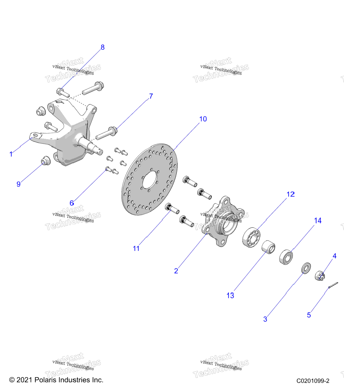 Steering, Front Hub & Spindle D2