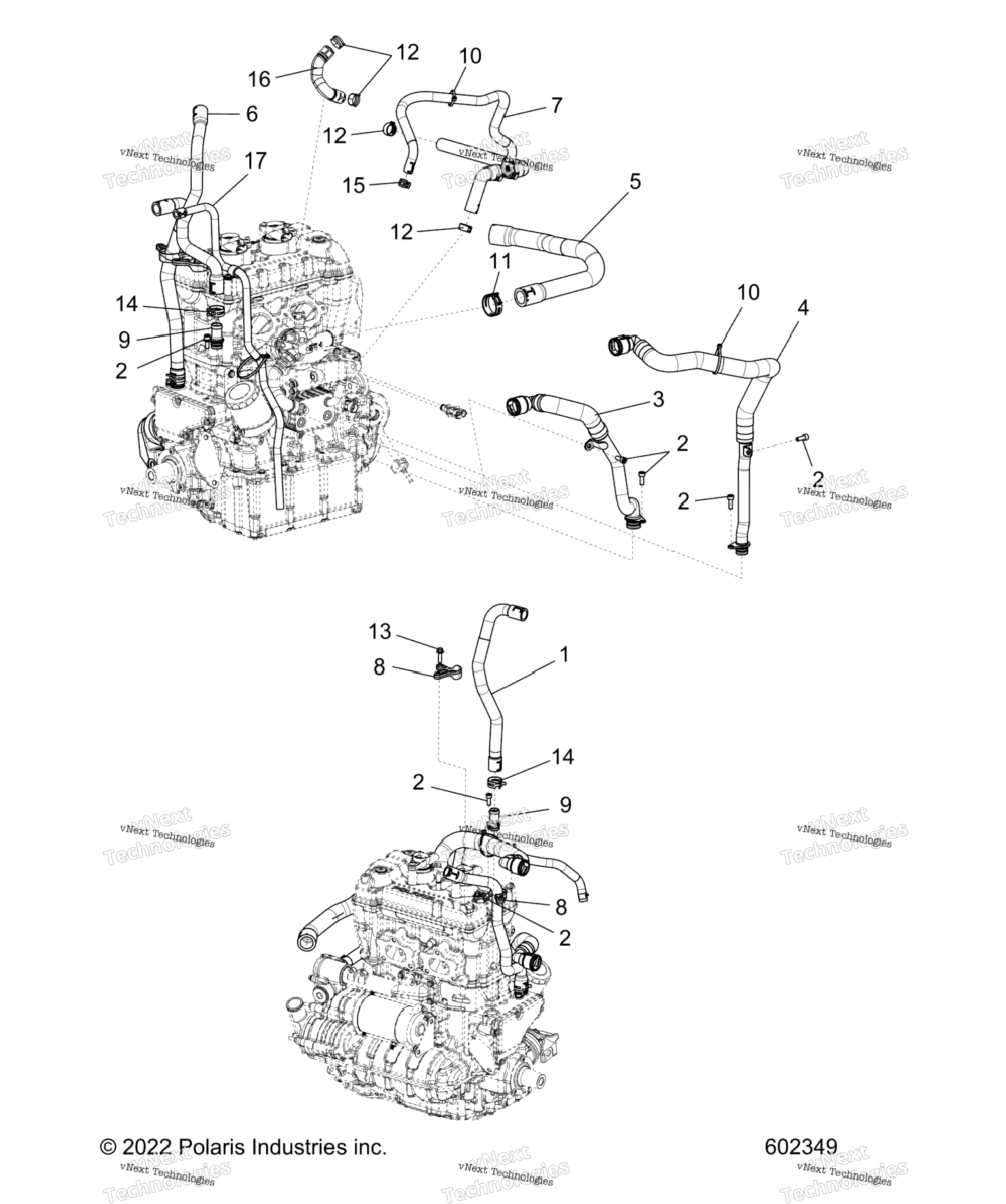 Engine, Oil Cooling Hoses