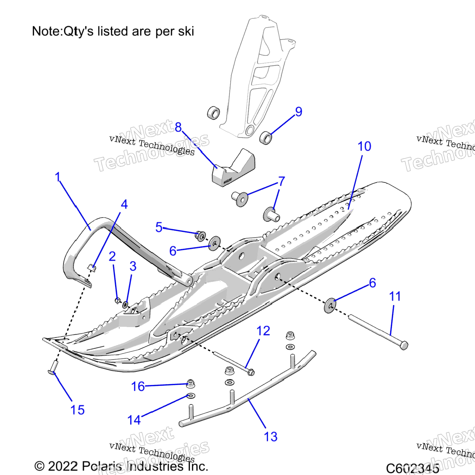 Steering, Ski Asm. M23tlt9fel