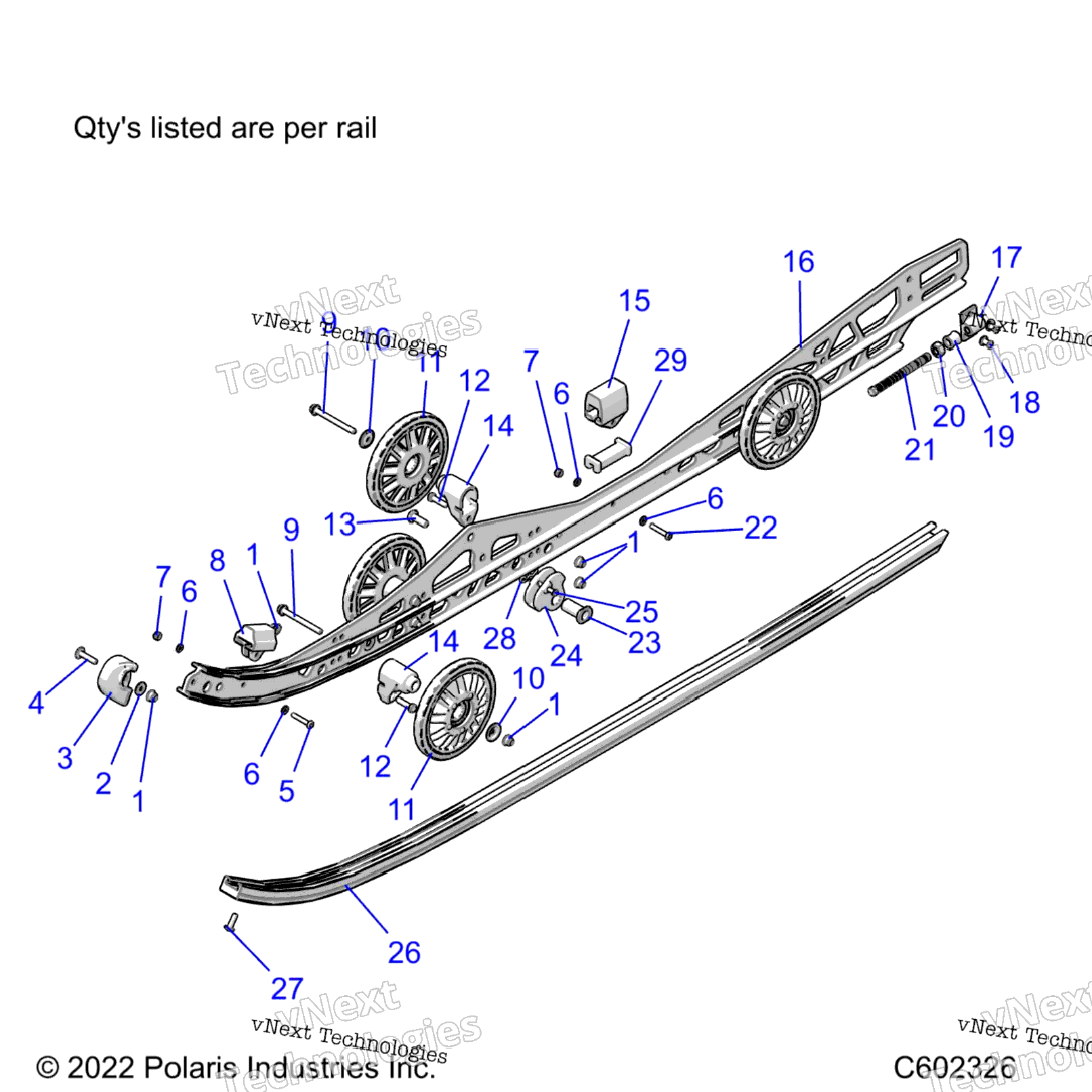 Suspension, Rail Beam LhRh