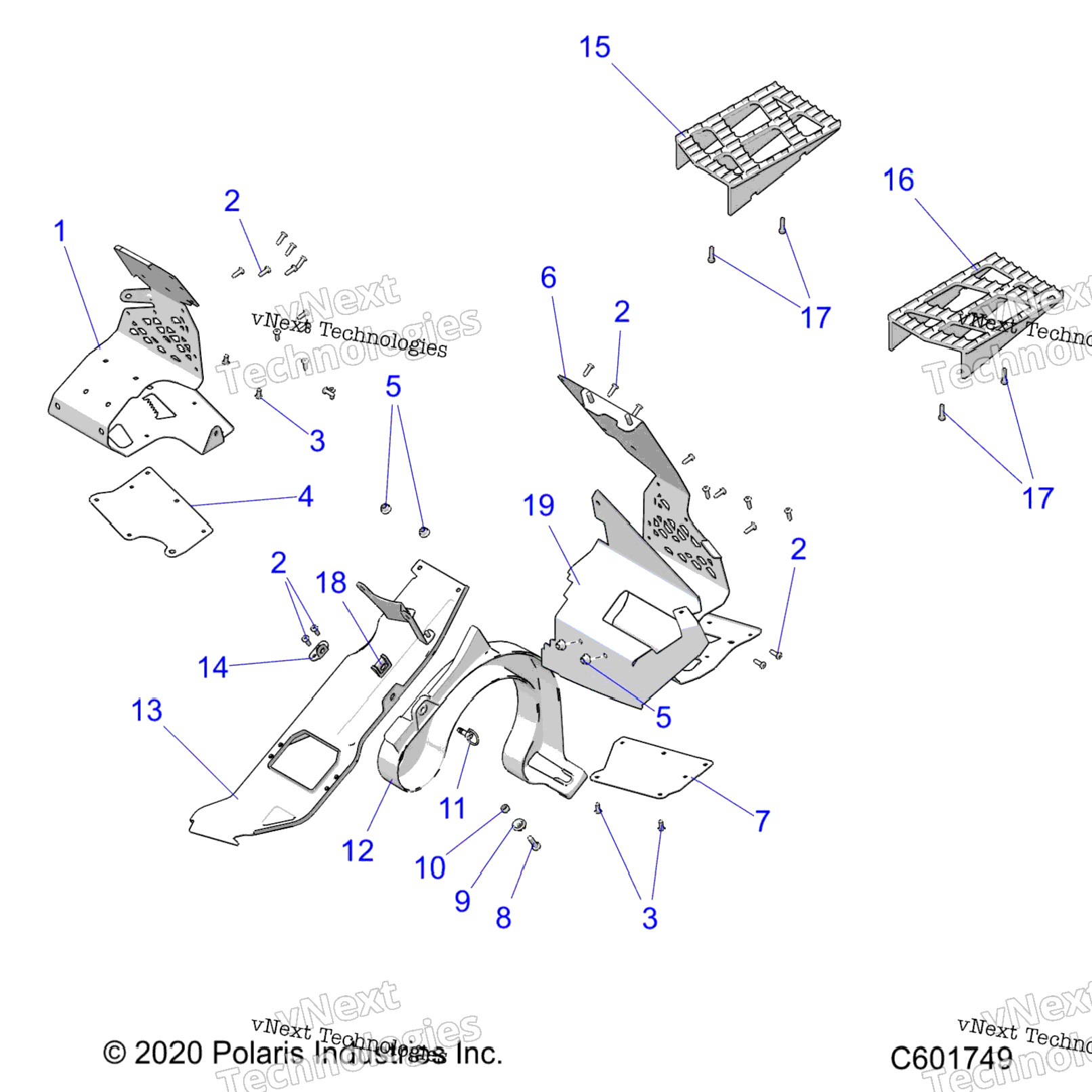 Chassis, Clutch Guard & Footrests All Options