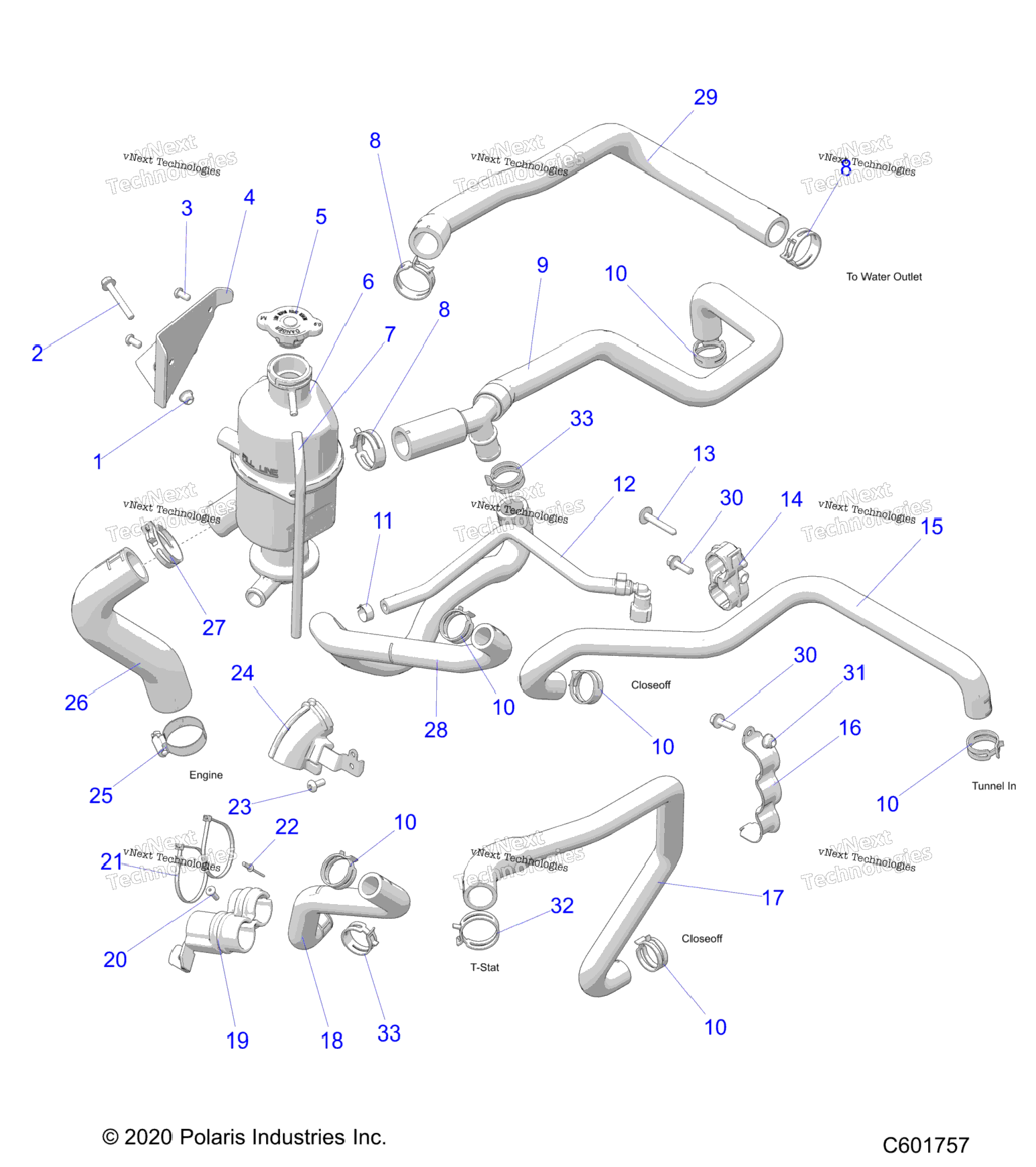 Engine, Coolant Bottle And Hoses All Options