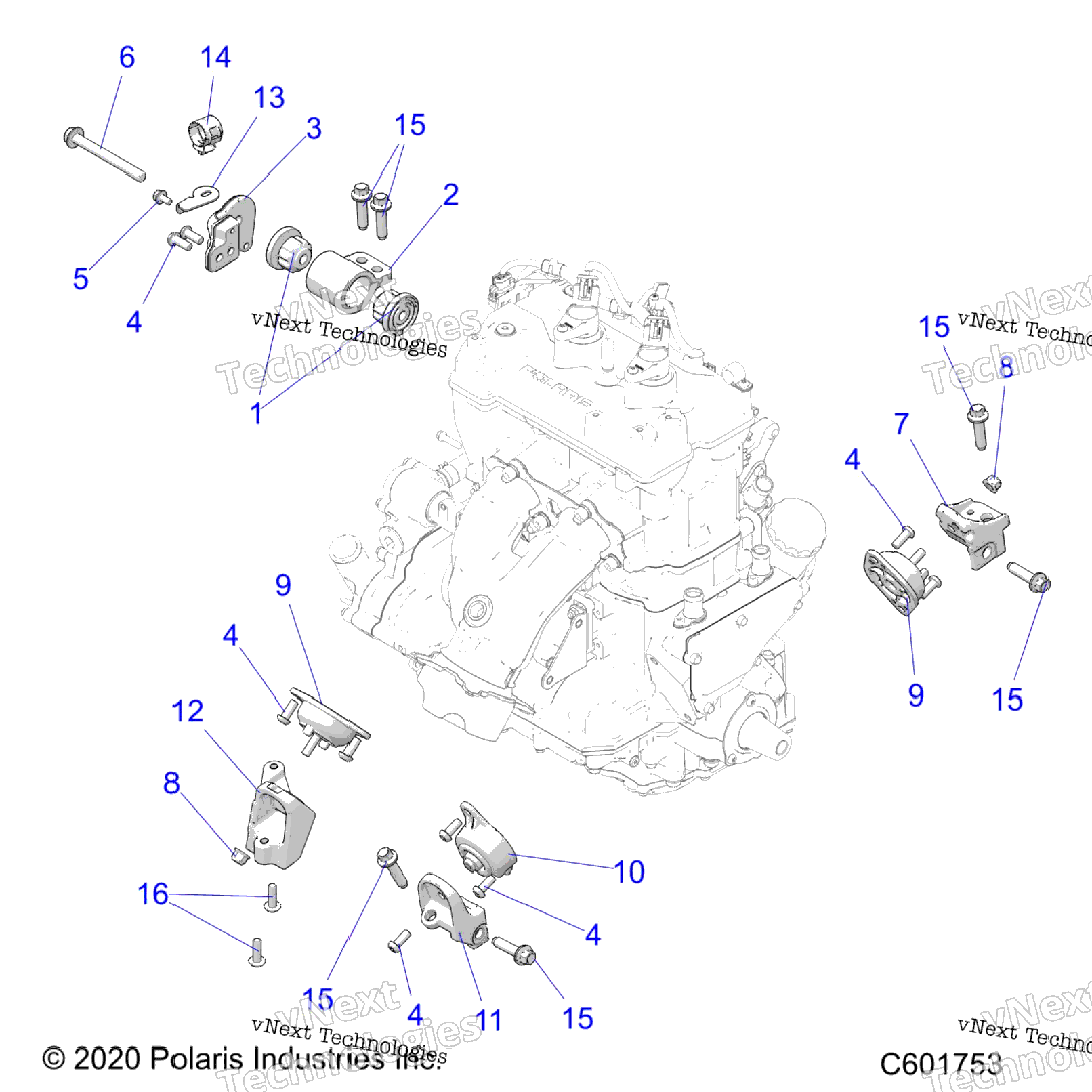 Engine, Mounting All Options