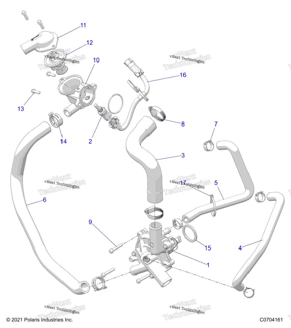 Engine, Waterpump And Bypass