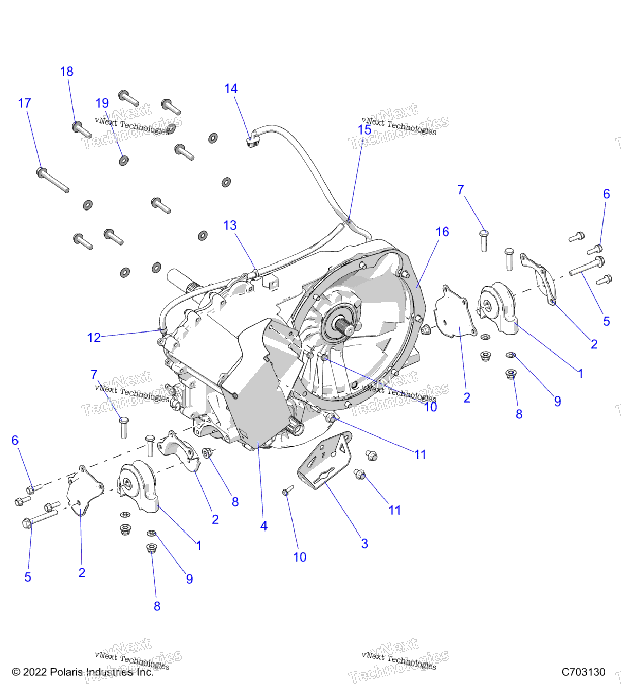 Drive Train, Gearcase, Main, Mounting