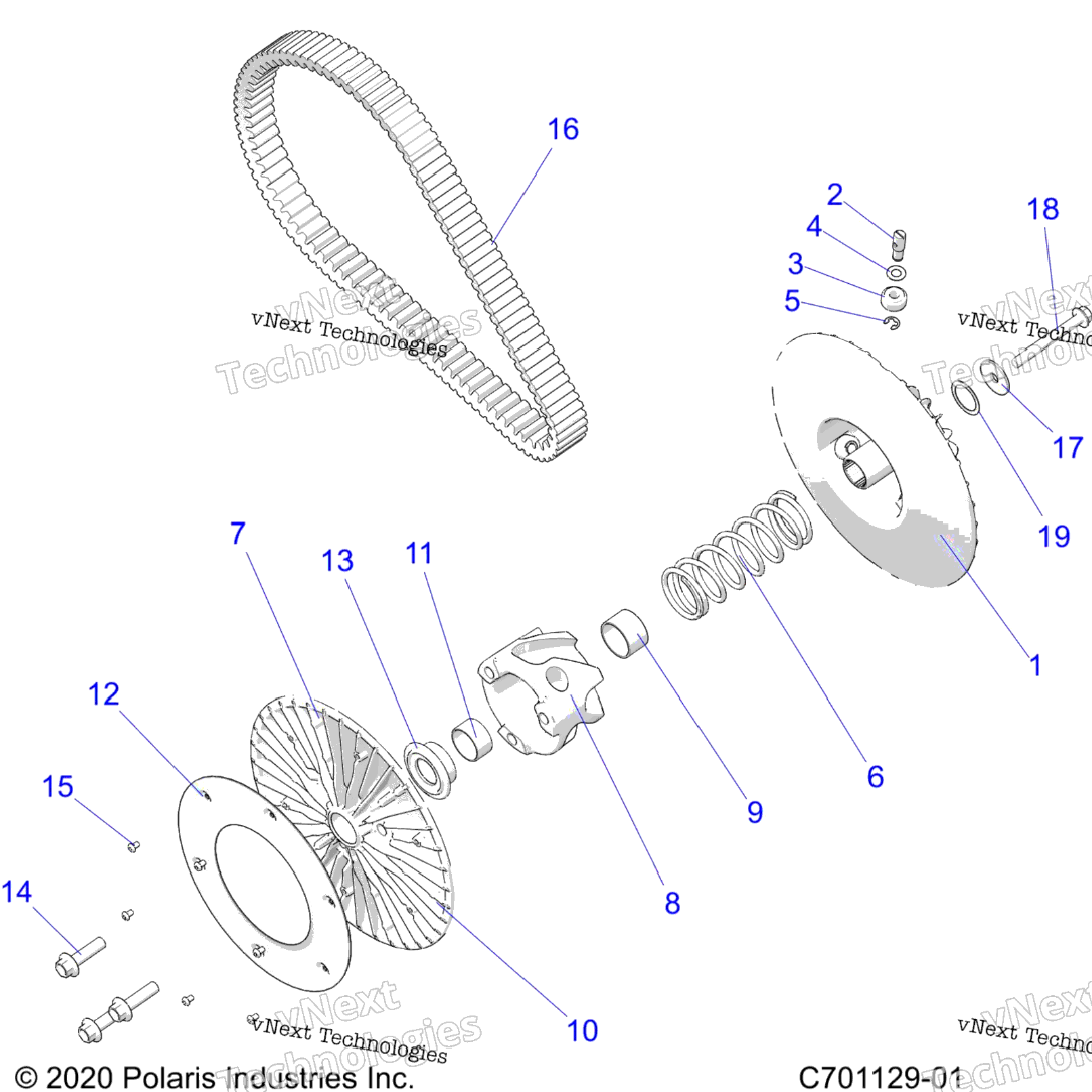 Drive Train, Secondary ClutchBelt Z22rgl2kapAlBkBpBt