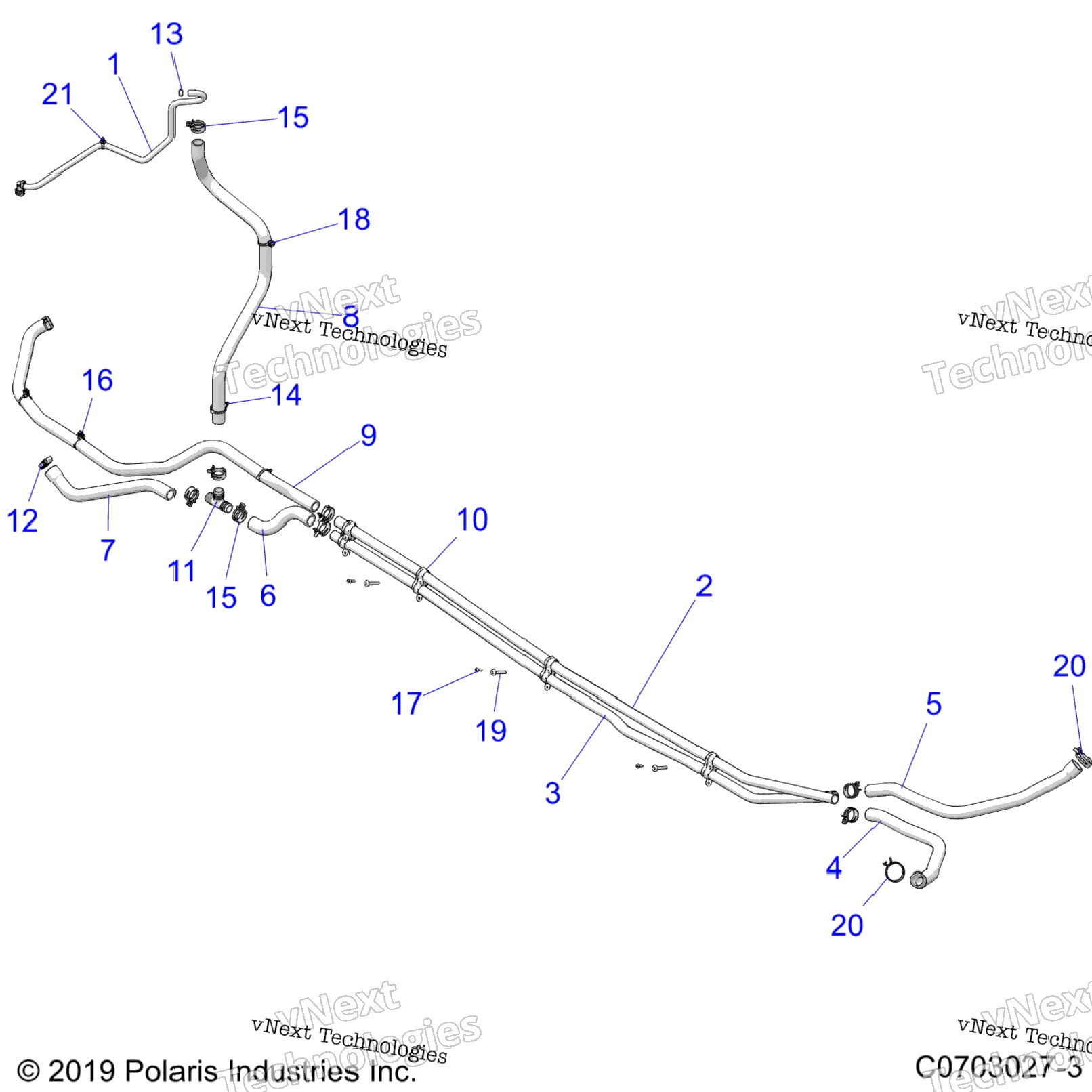 Engine, Cooling Routing, Engine