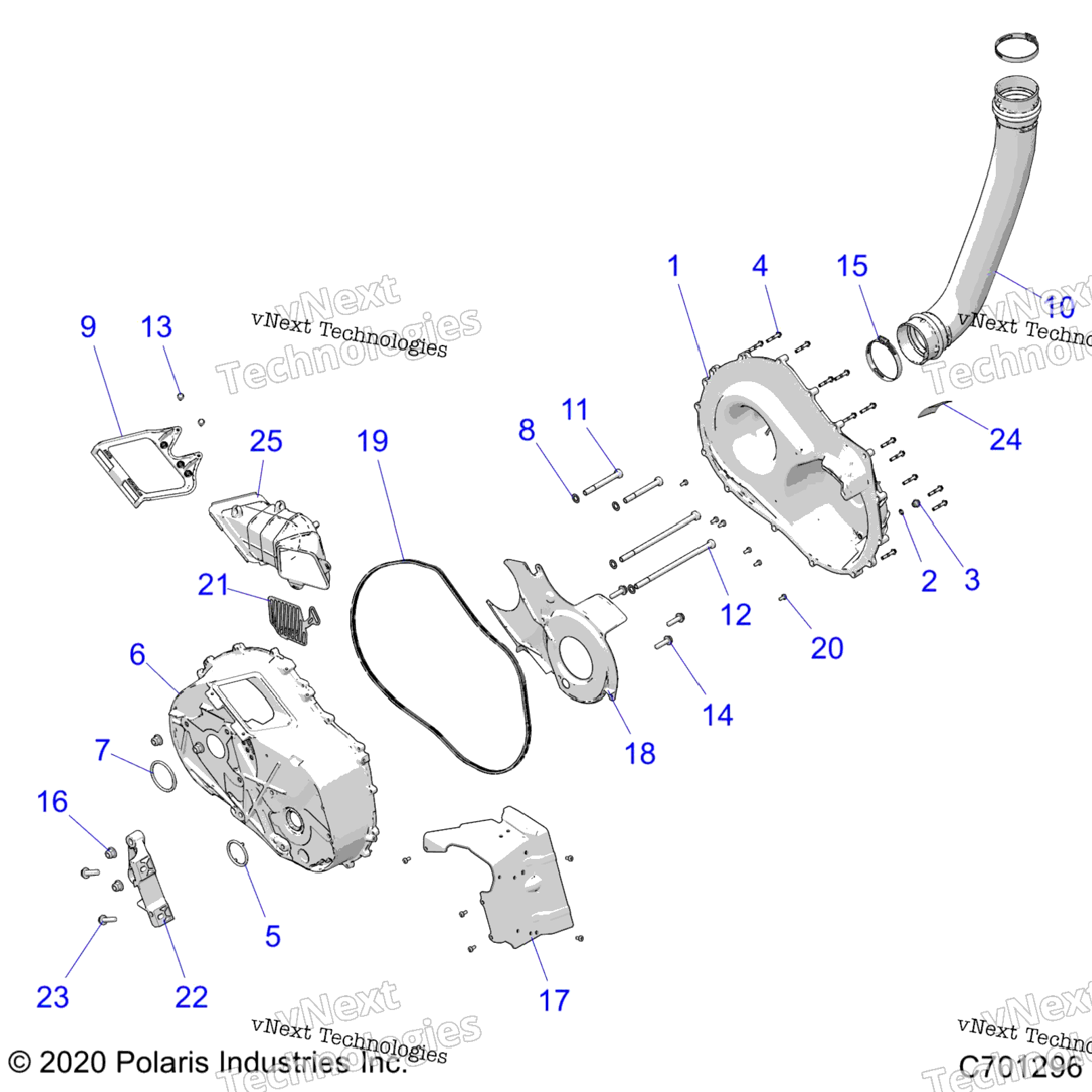 Drive Train, Clutch Cover And Ducting