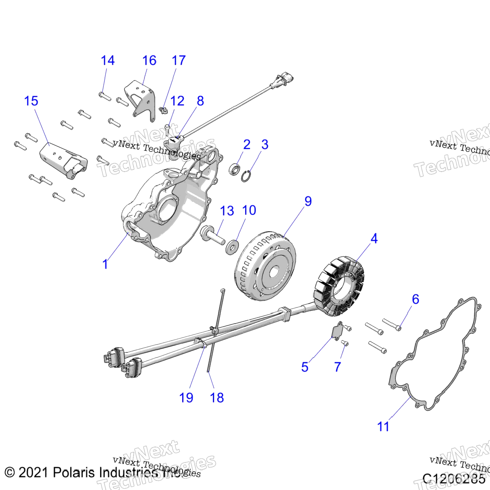 Engine, Stator And Flywheel