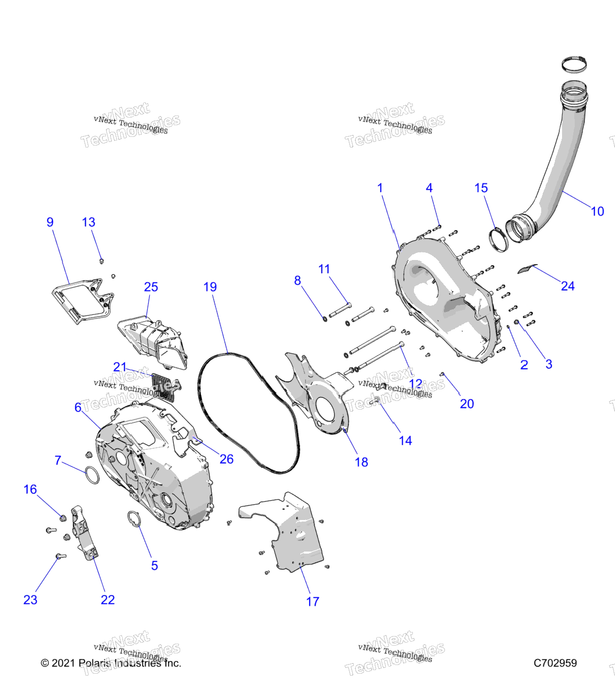 Drive Train, Clutch Cover And Ducting