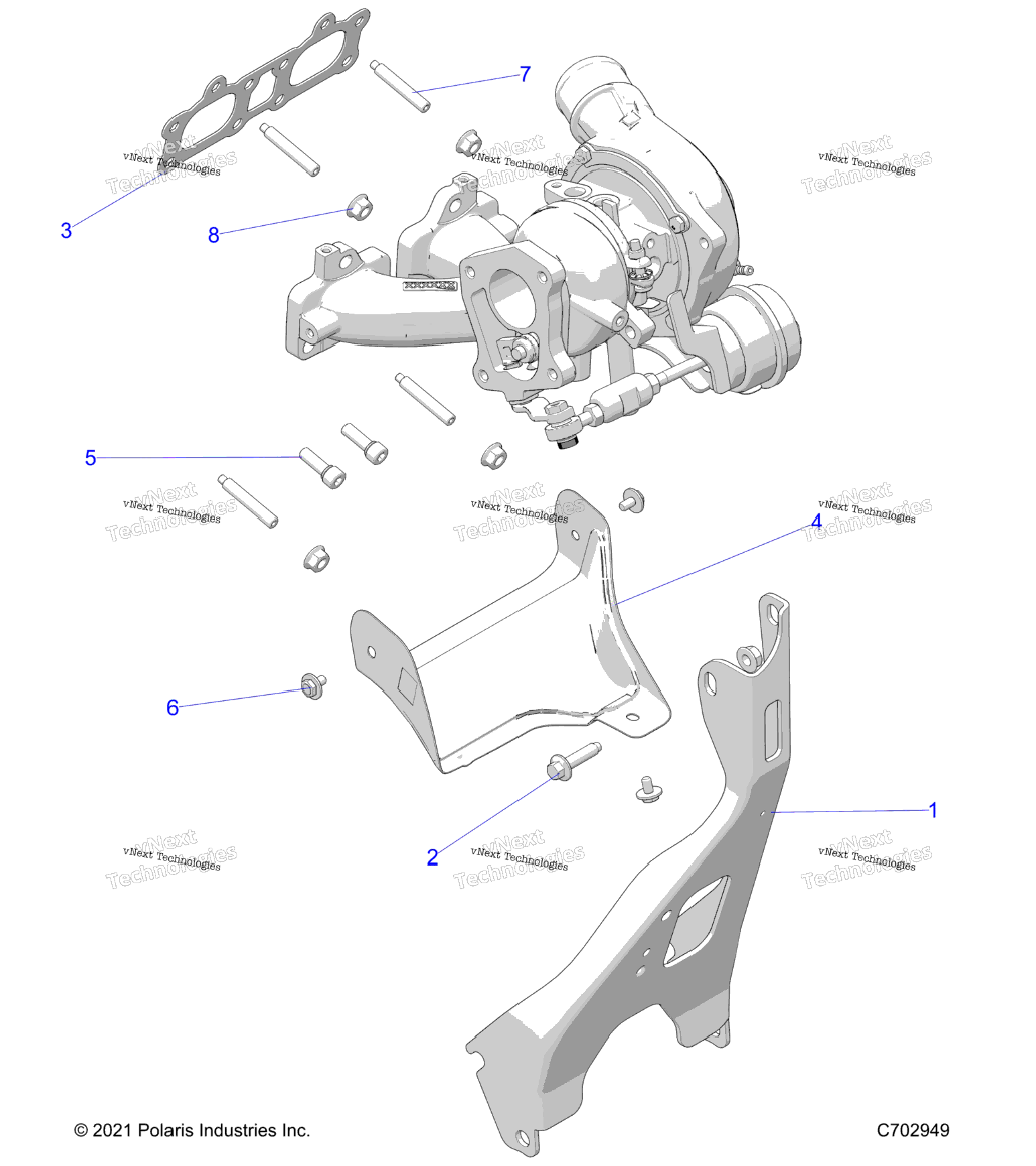 Engine, Turbo Charger Mounting