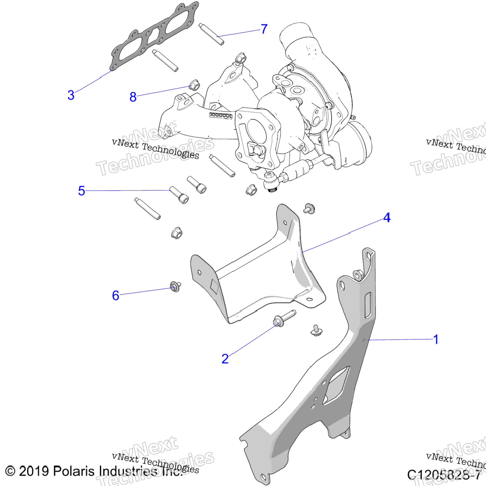 Engine, Turbo Charger Mounting