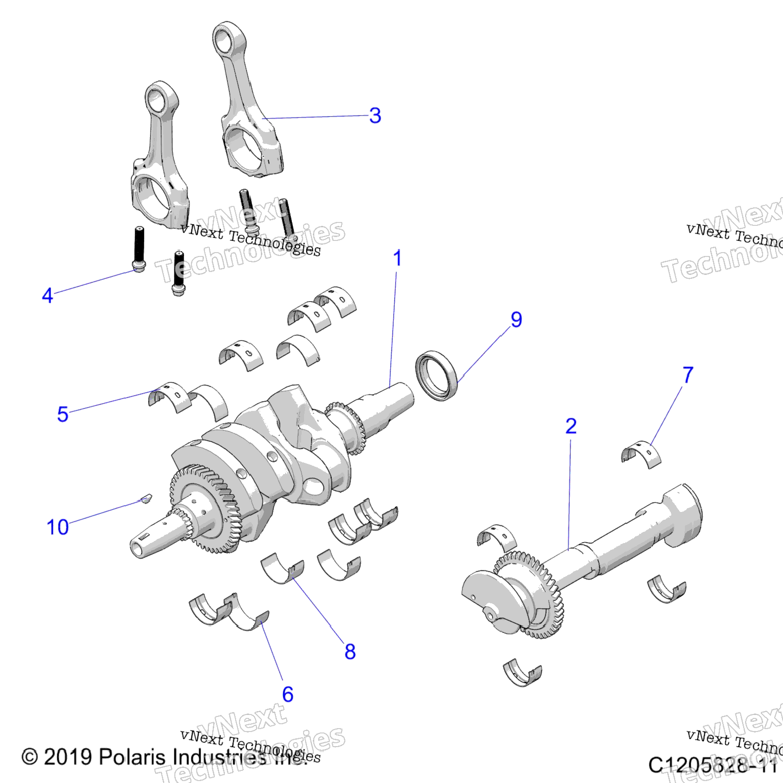 Engine, Crankshaft And Bearings