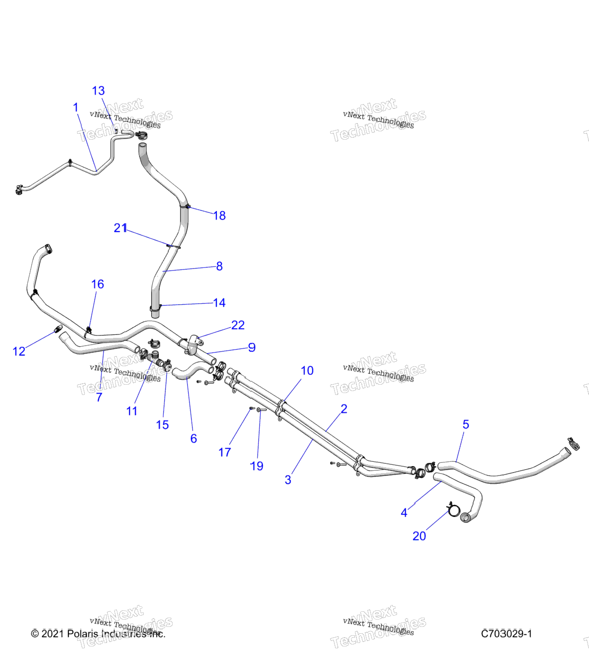 Engine, Cooling Routing, Engine