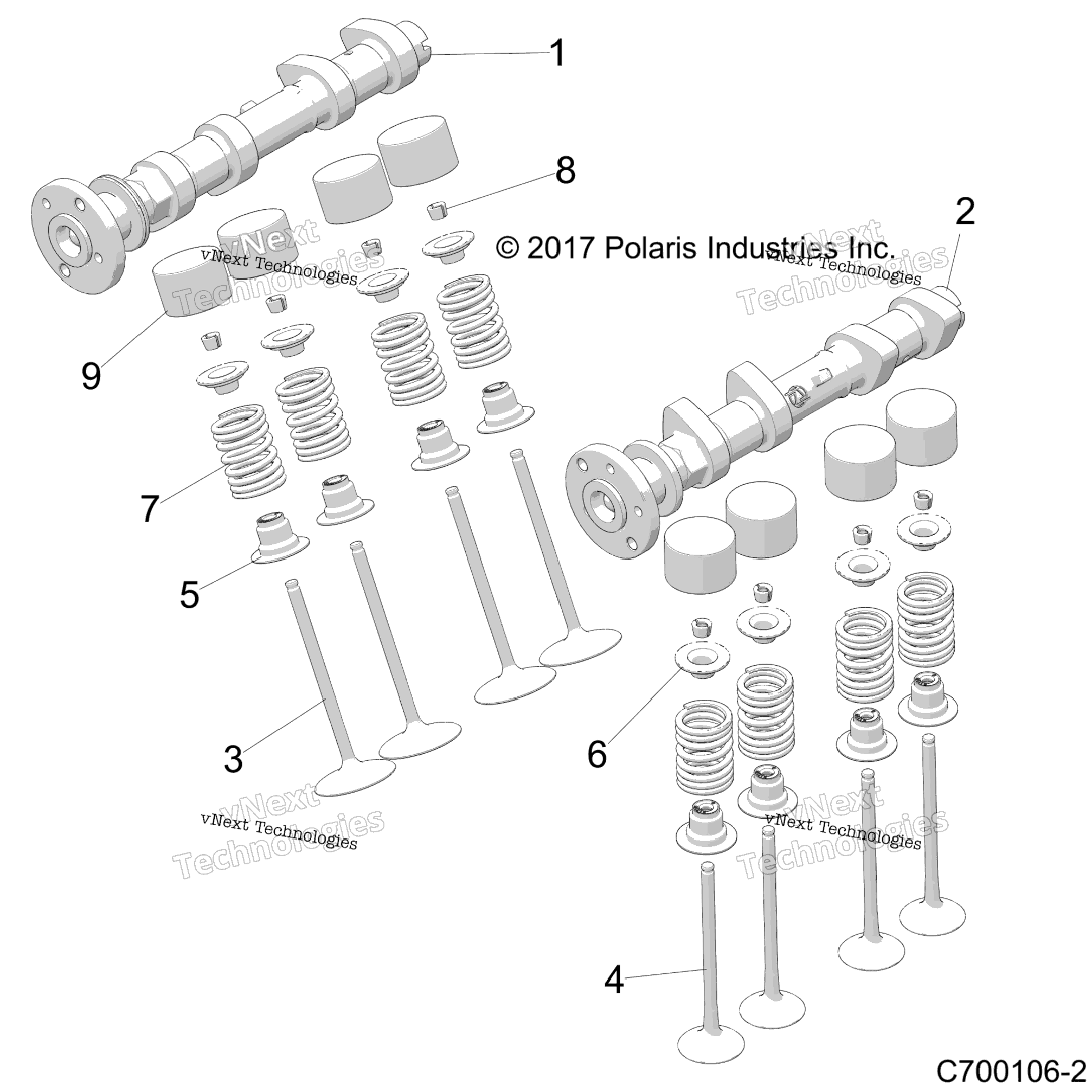 Engine, Cam Shafts And Valves