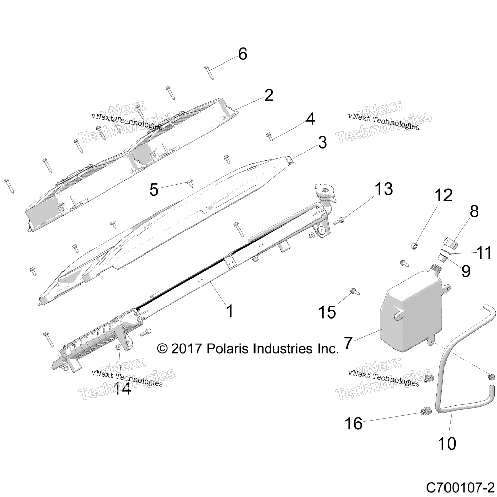 Engine, Cooling Radiator Mounting