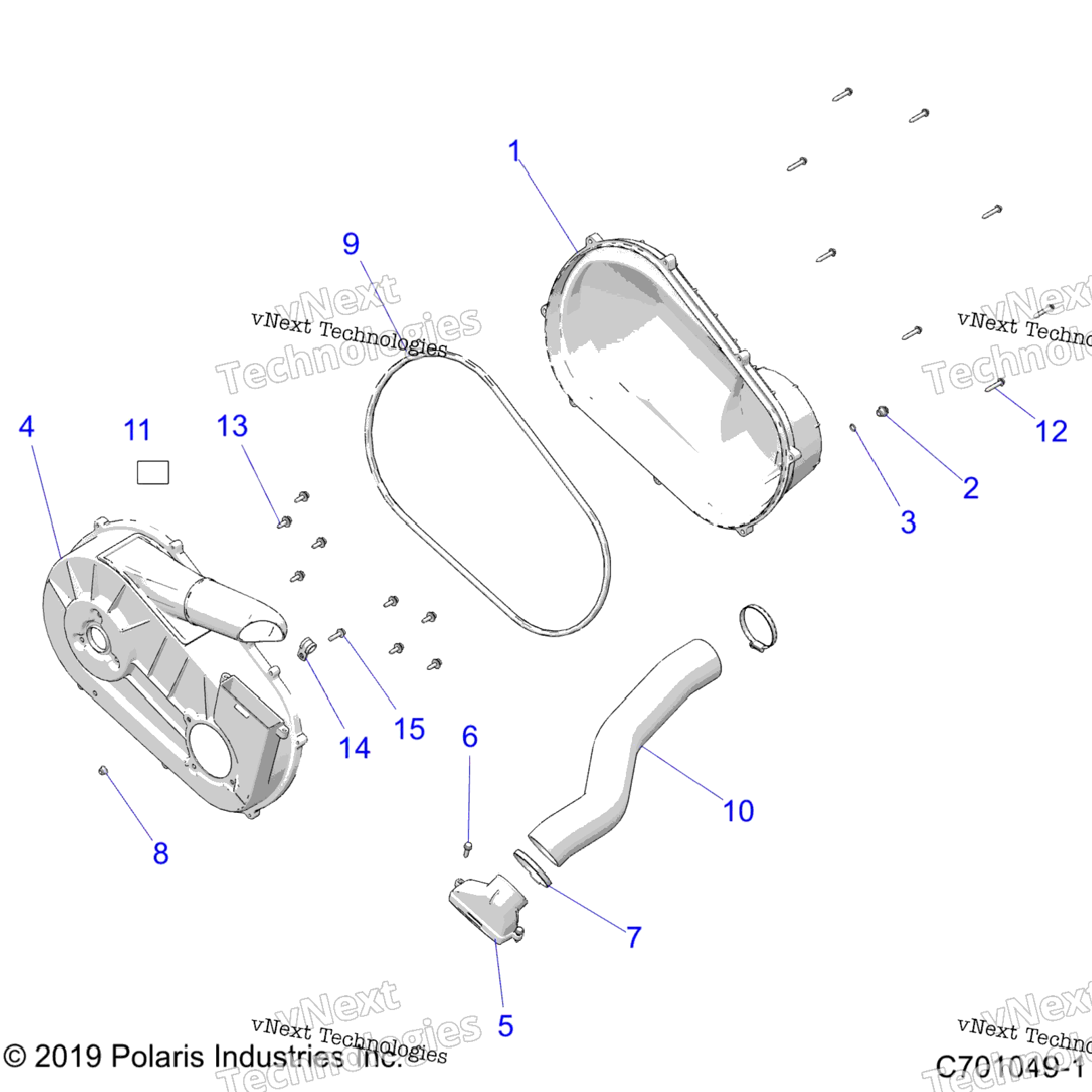 Drive Train, Clutch Cover & Ducting