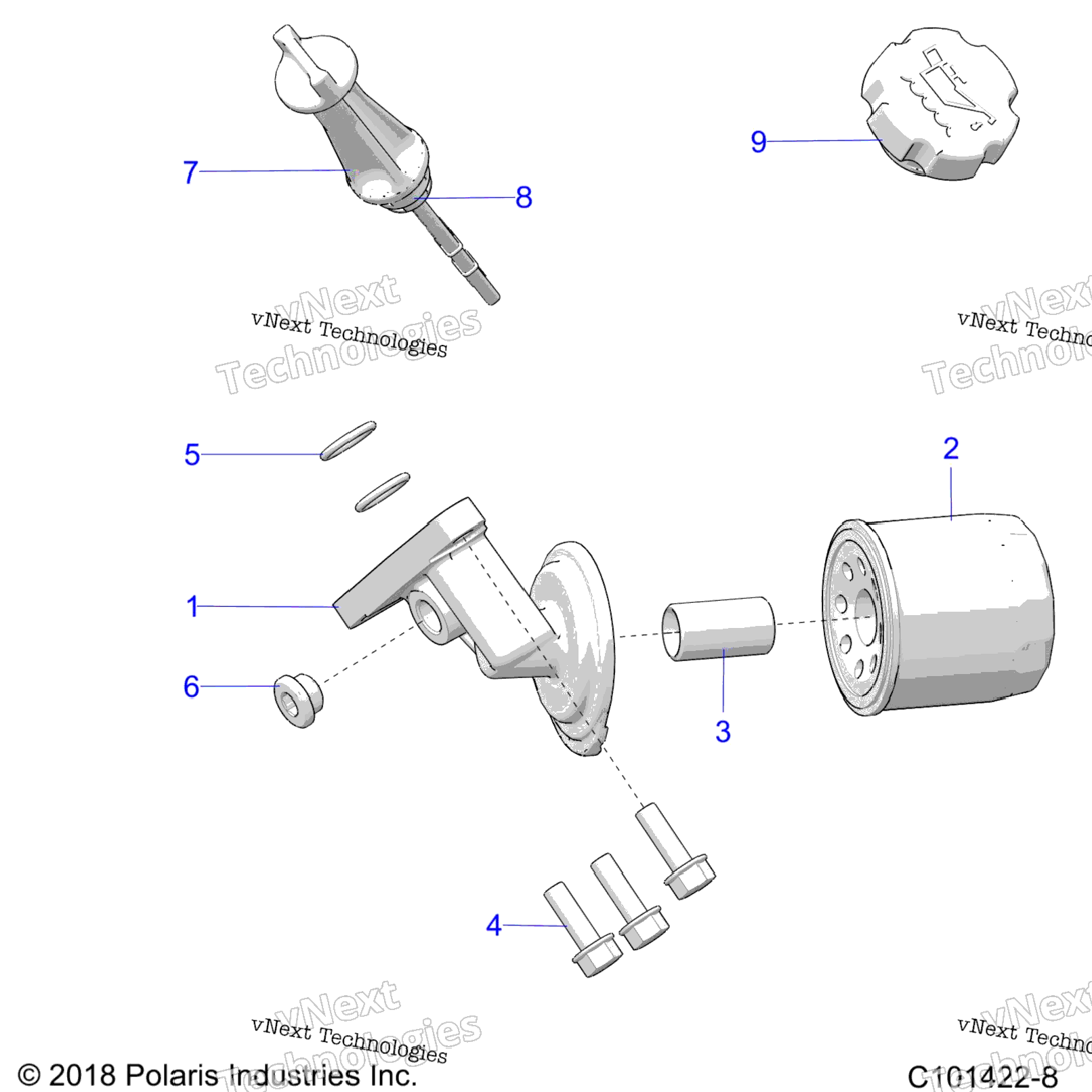 Engine, Oil Filter And Dipstick