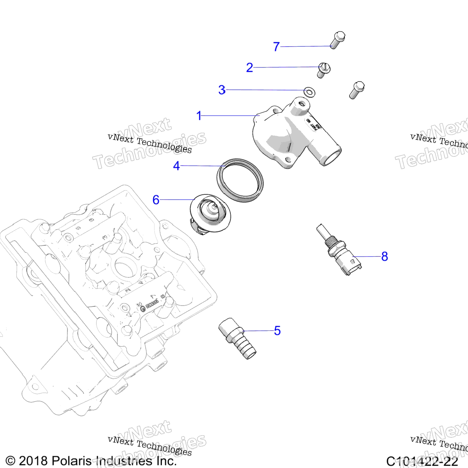 Engine, Thermostat And Cover Z22cha57a2