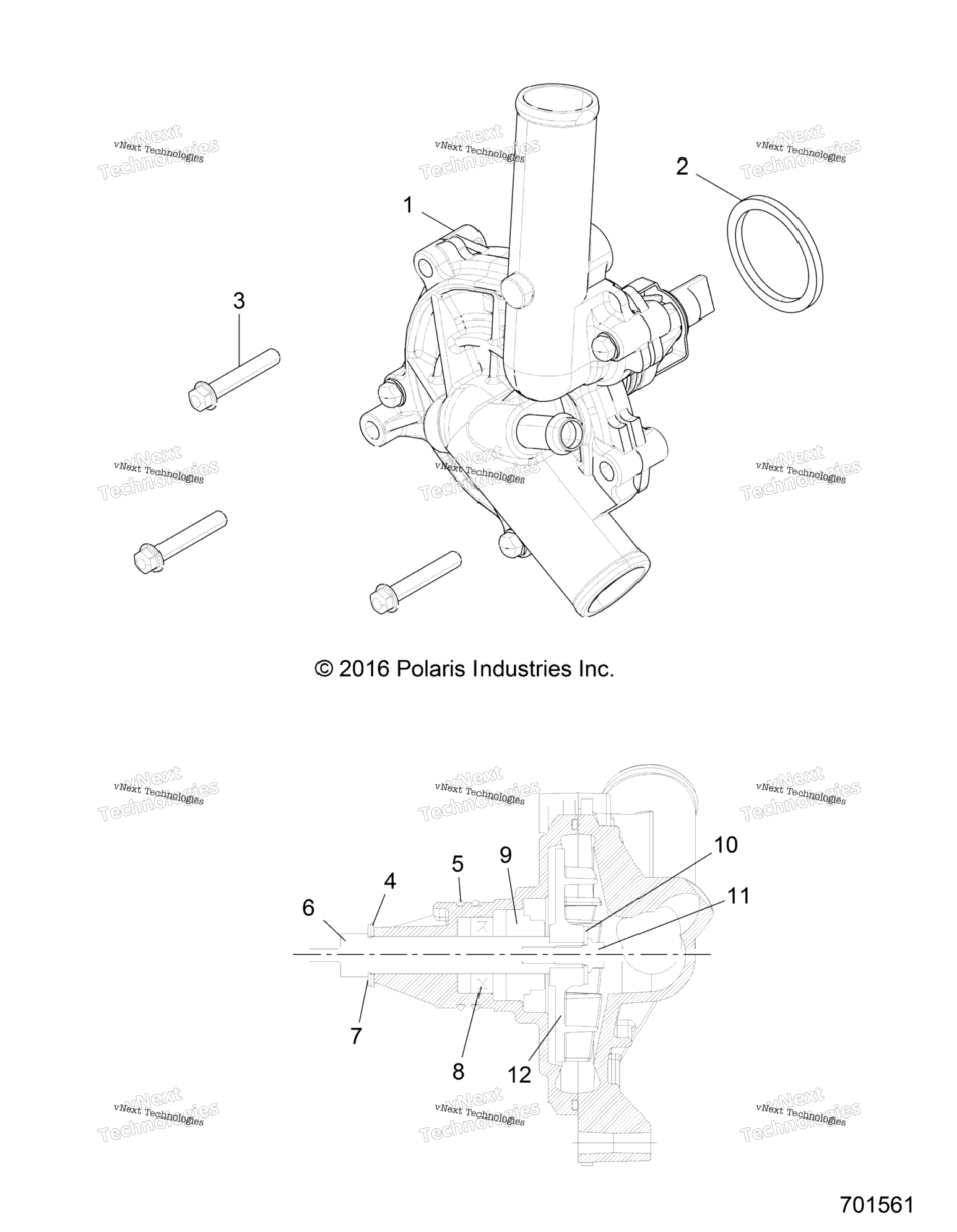 Engine, Cooling System. Waterpump Assembly