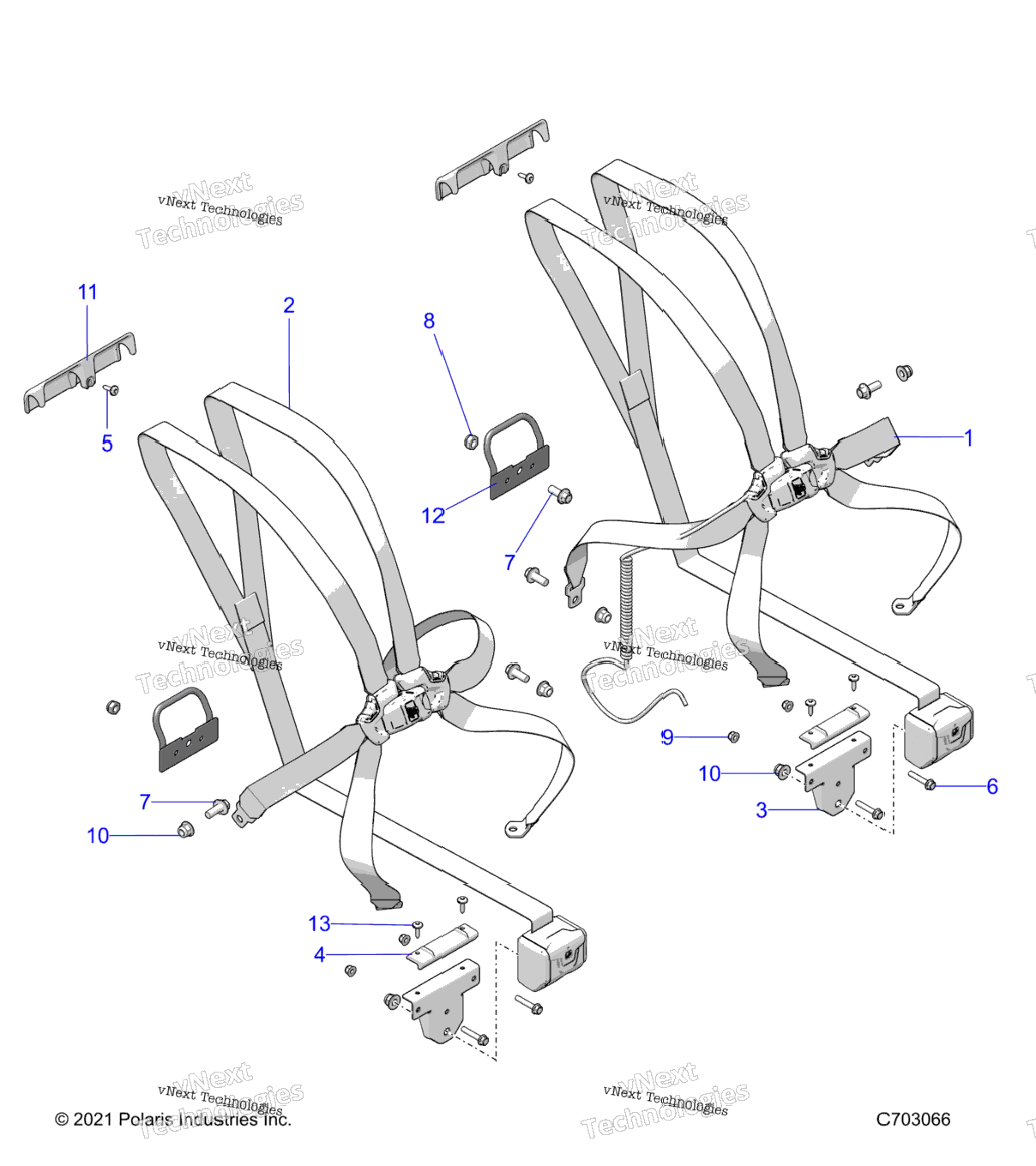 Body, Seat Belt Mounting, Front, 6 Point