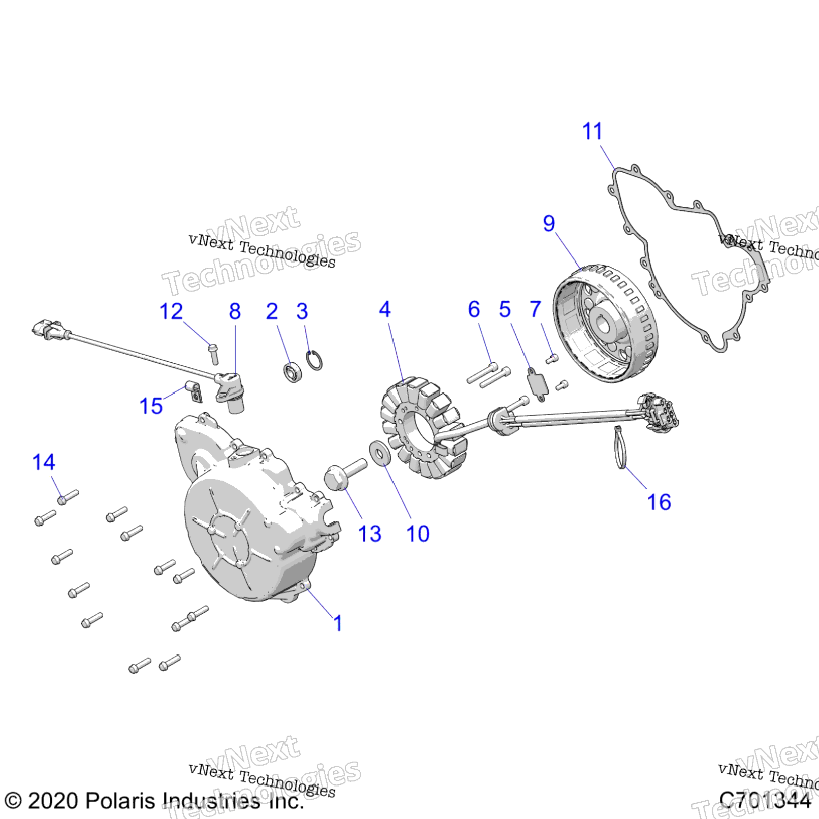 Engine, Stator And Flywheel